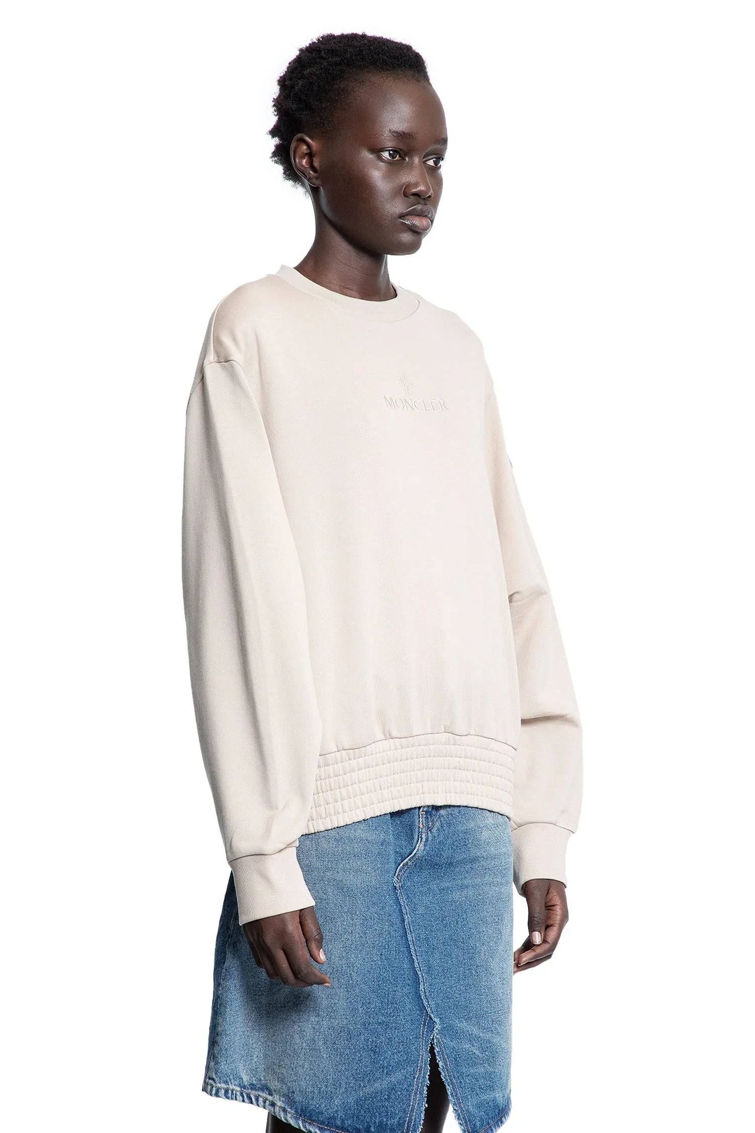 Pleated-Sleeve-Cotton-Sweatshirt - 2