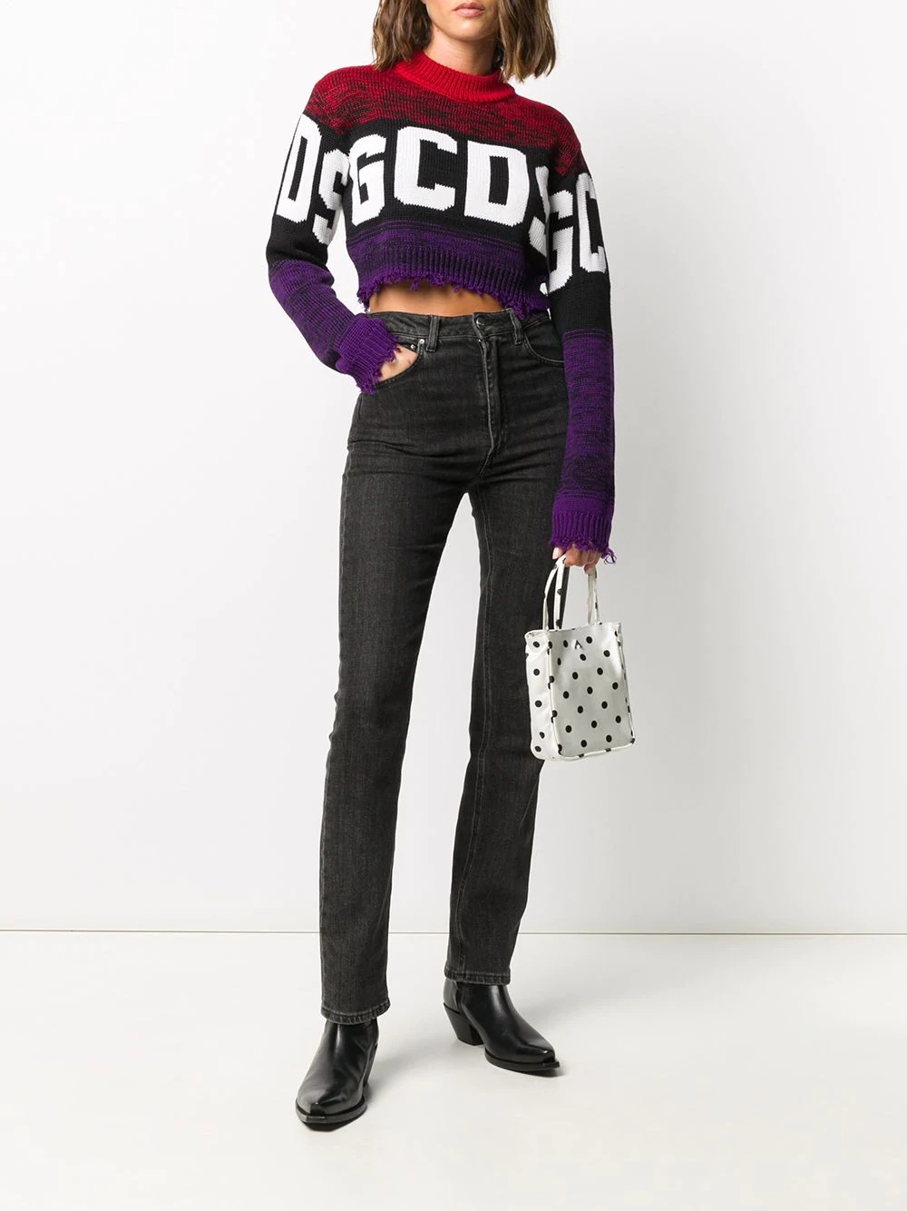 logo cropped knit - 2