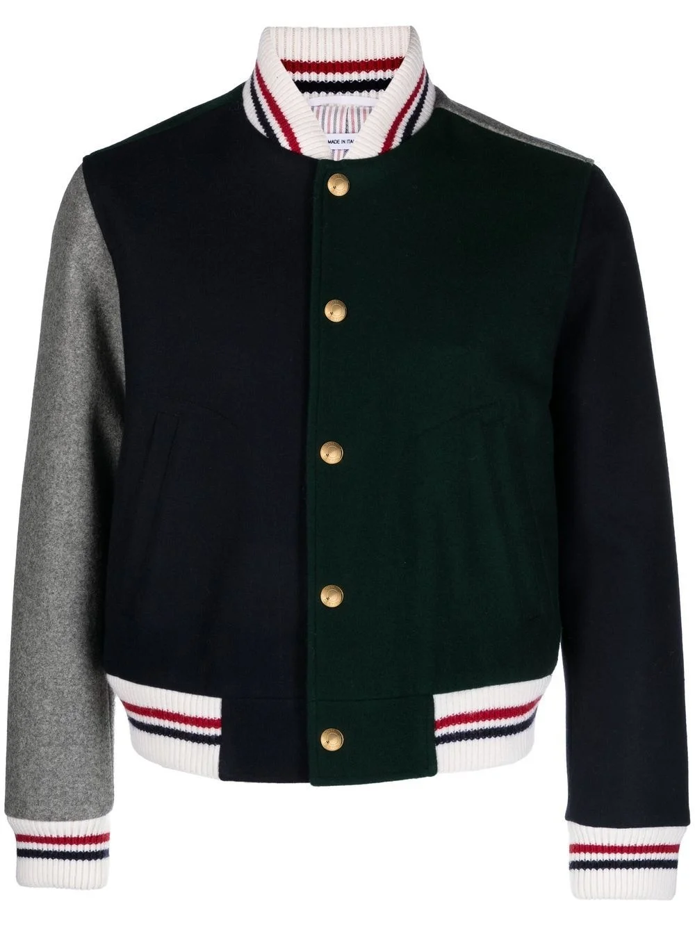 colour-block bomber jacket - 1