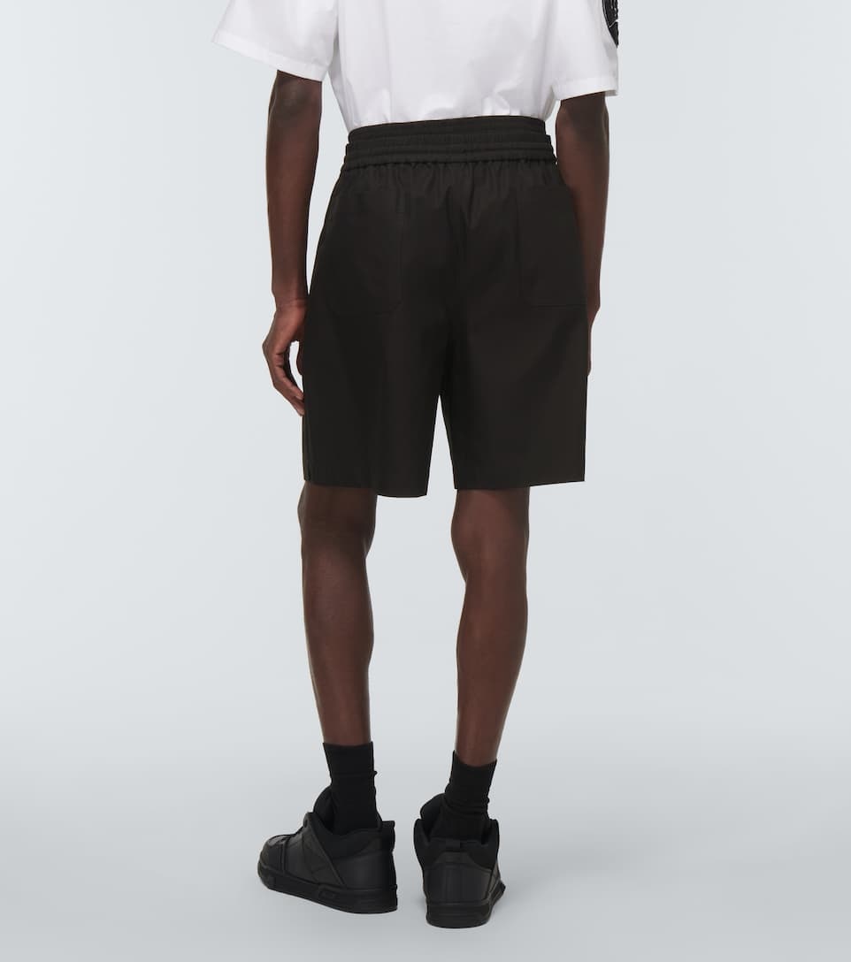 Logo cotton twill shorts - 4