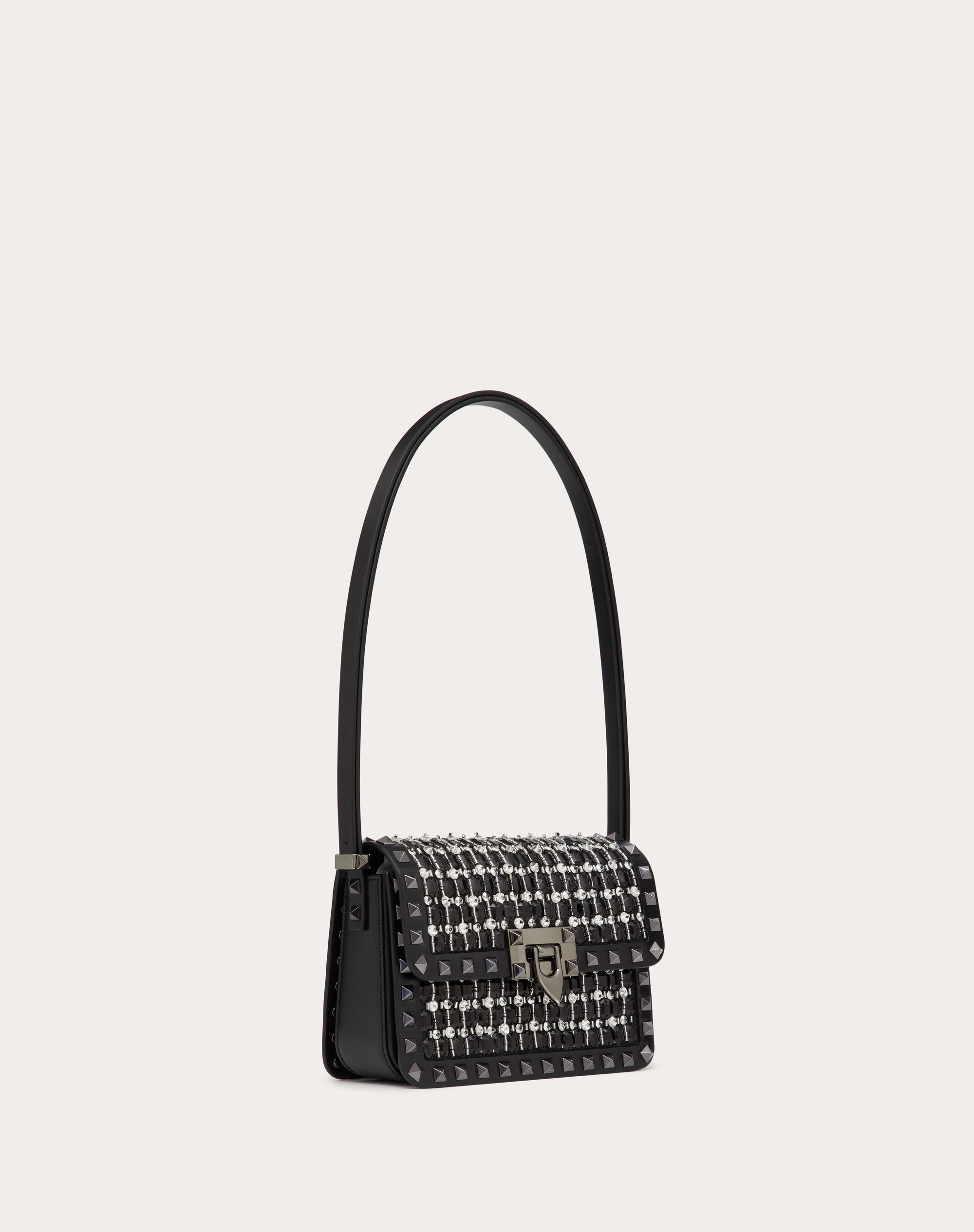 Valentino SMALL ROCKSTUD23 EMBROIDERED SHOULDER BAG | REVERSIBLE