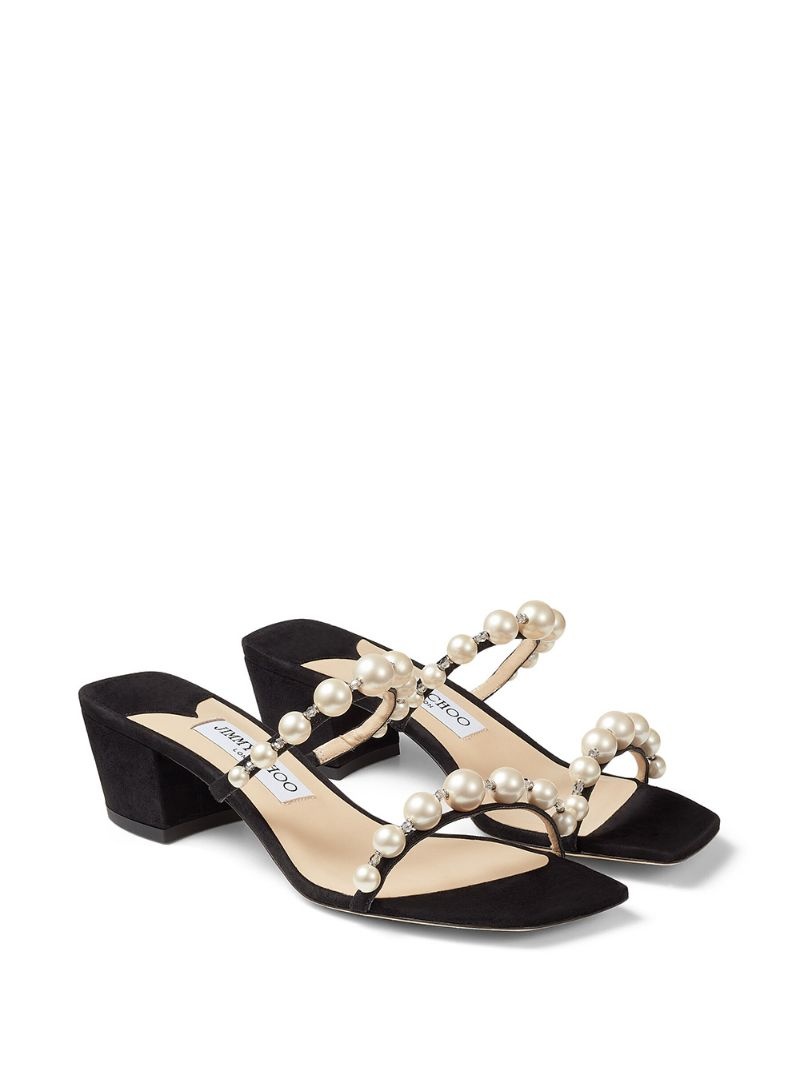 Amara 45mm pearl-embellished mules - 2