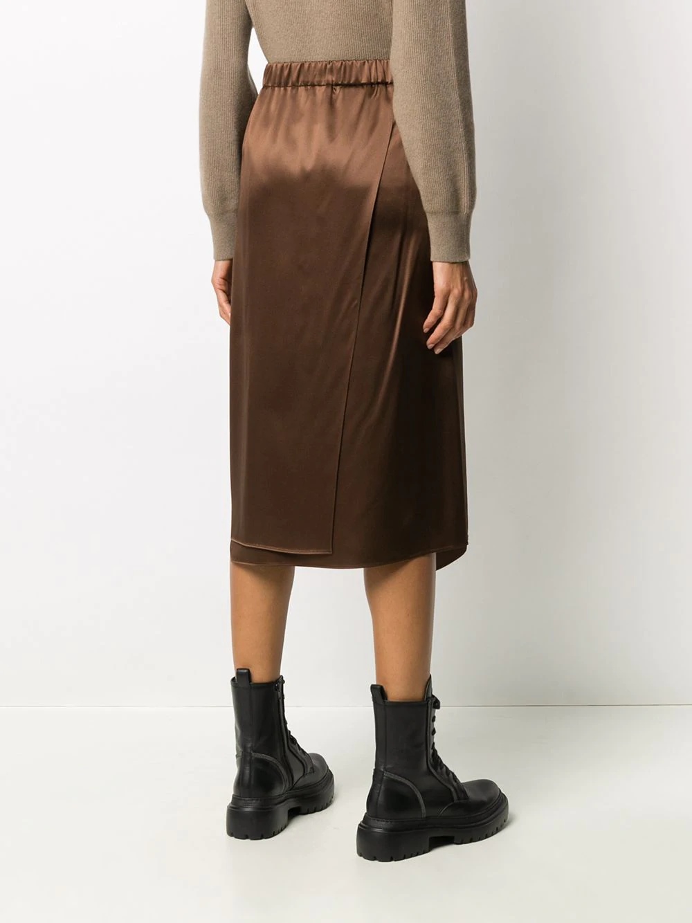 draped-panel midi skirt - 4