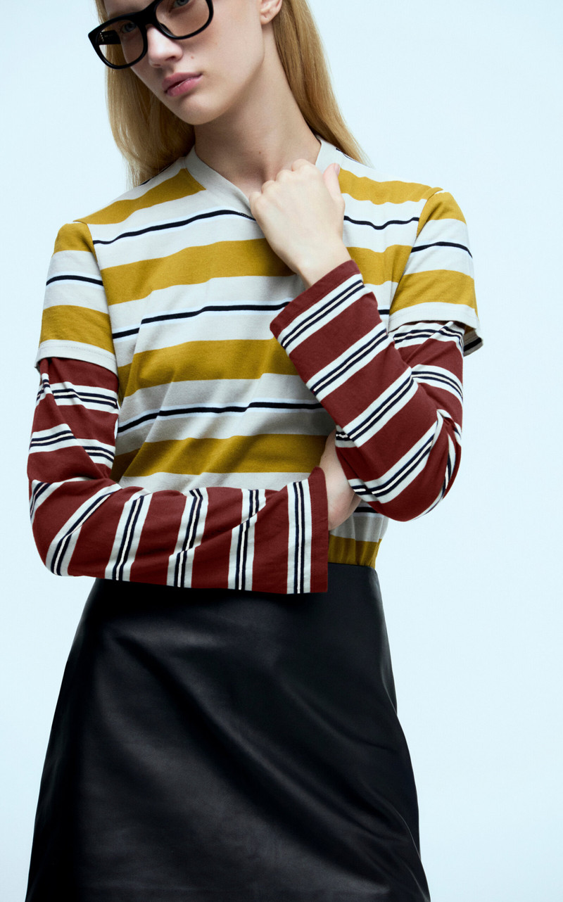 KALLMEYER Wynn Striped Cotton T-Shirt red outlook