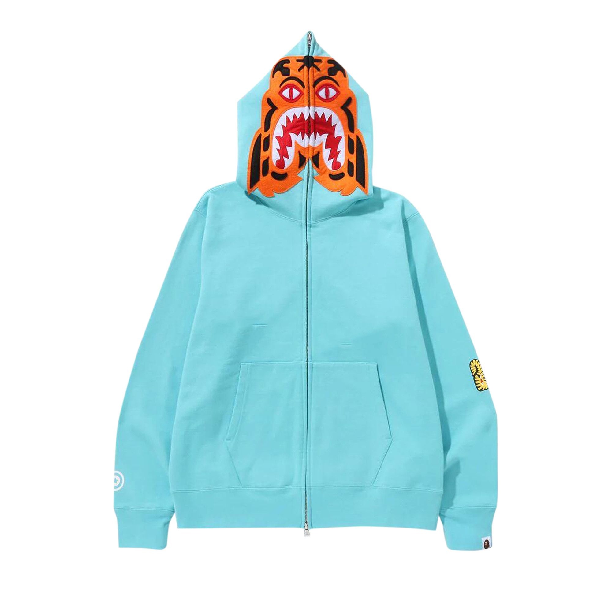 BAPE Tiger Full Zip Hoodie 'Green' - 1