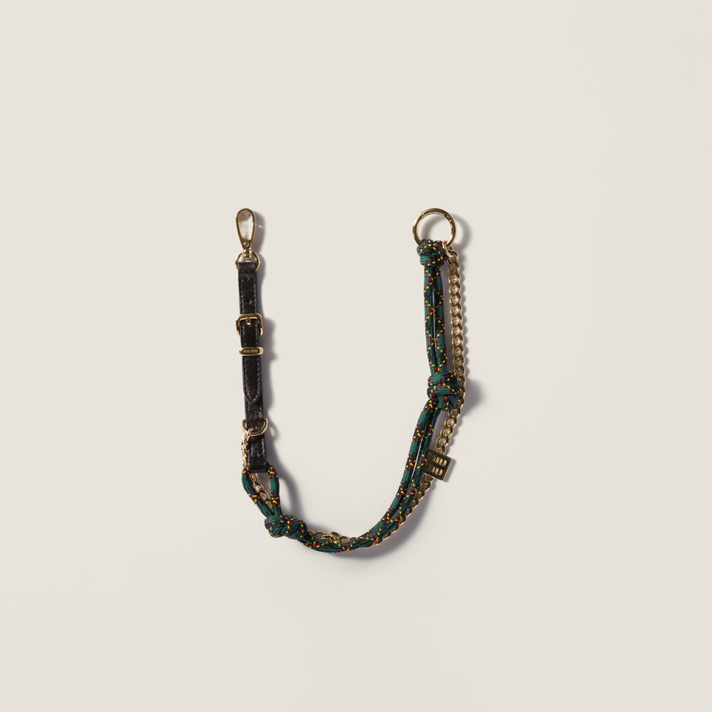 Leather, cord and metal keyring trick 1