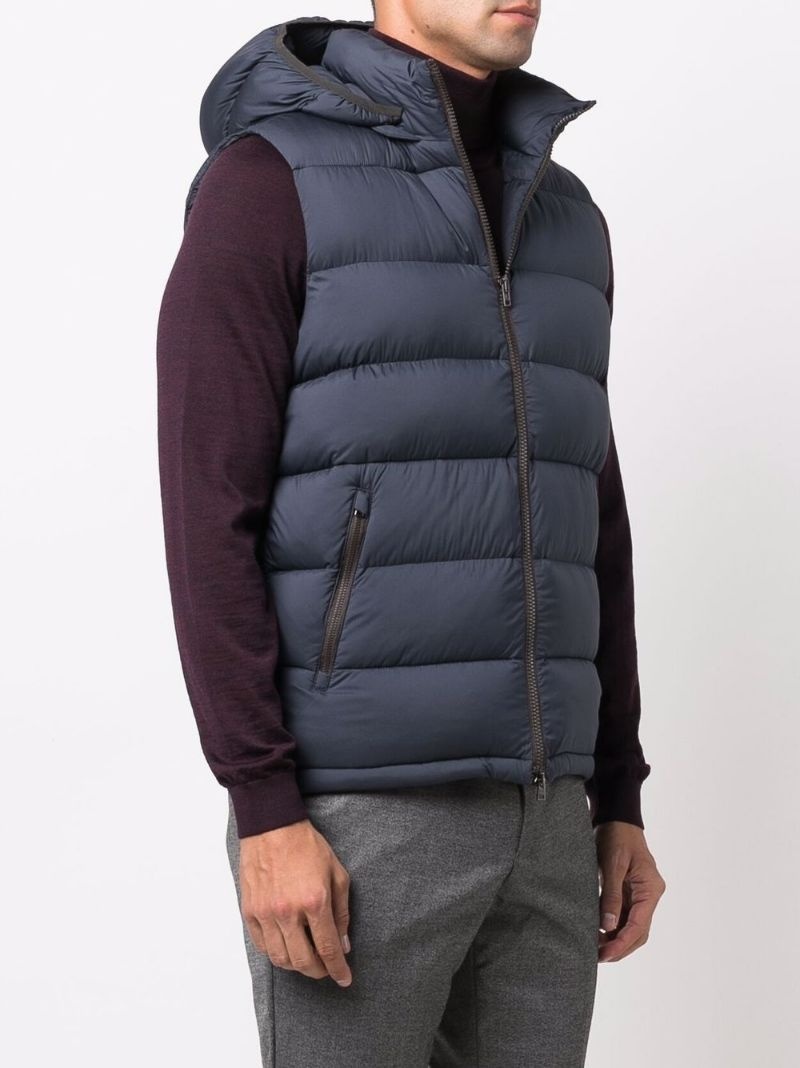 quilted hooded gilet - 3