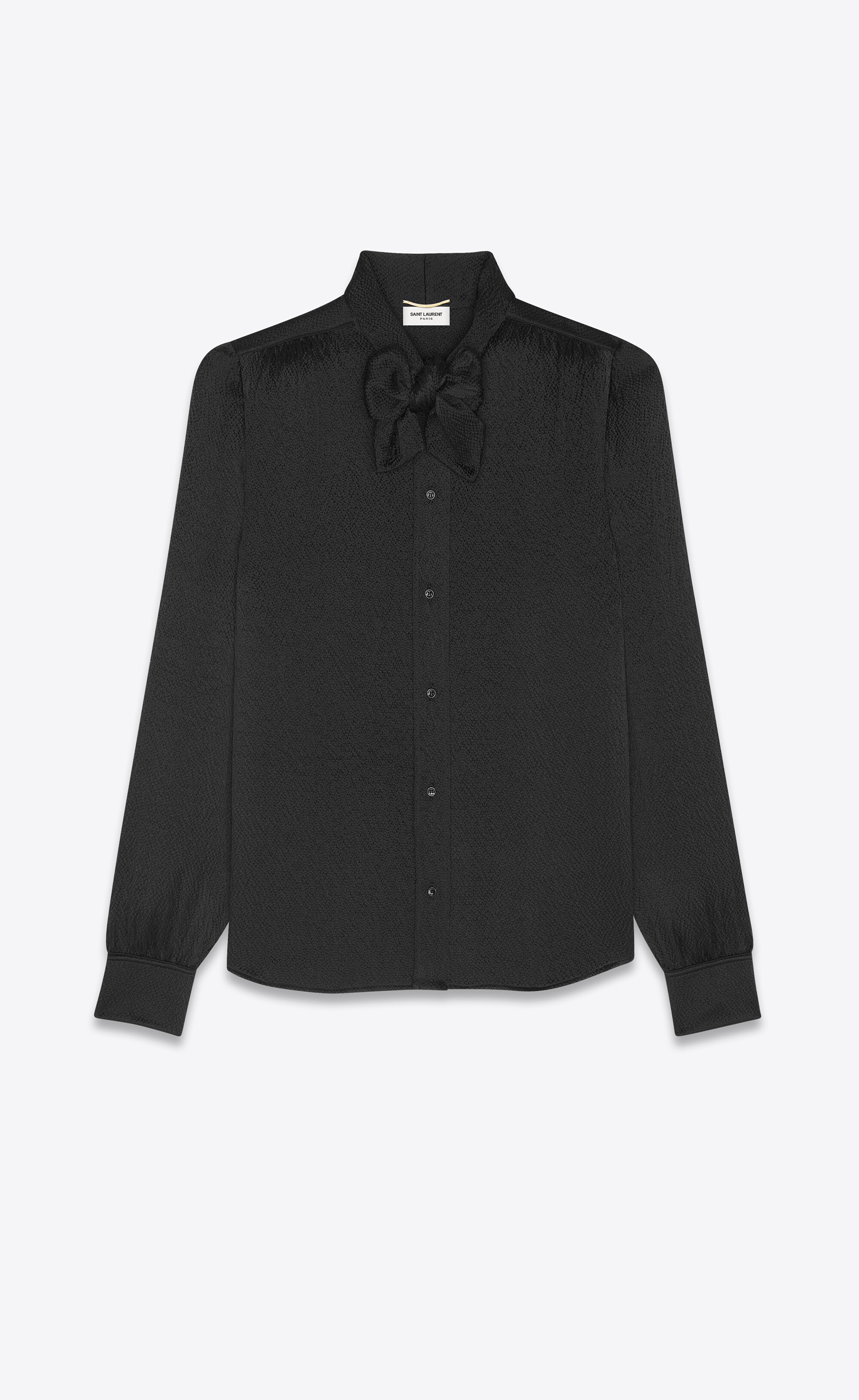 lavallière-neck blouse in silk - 1