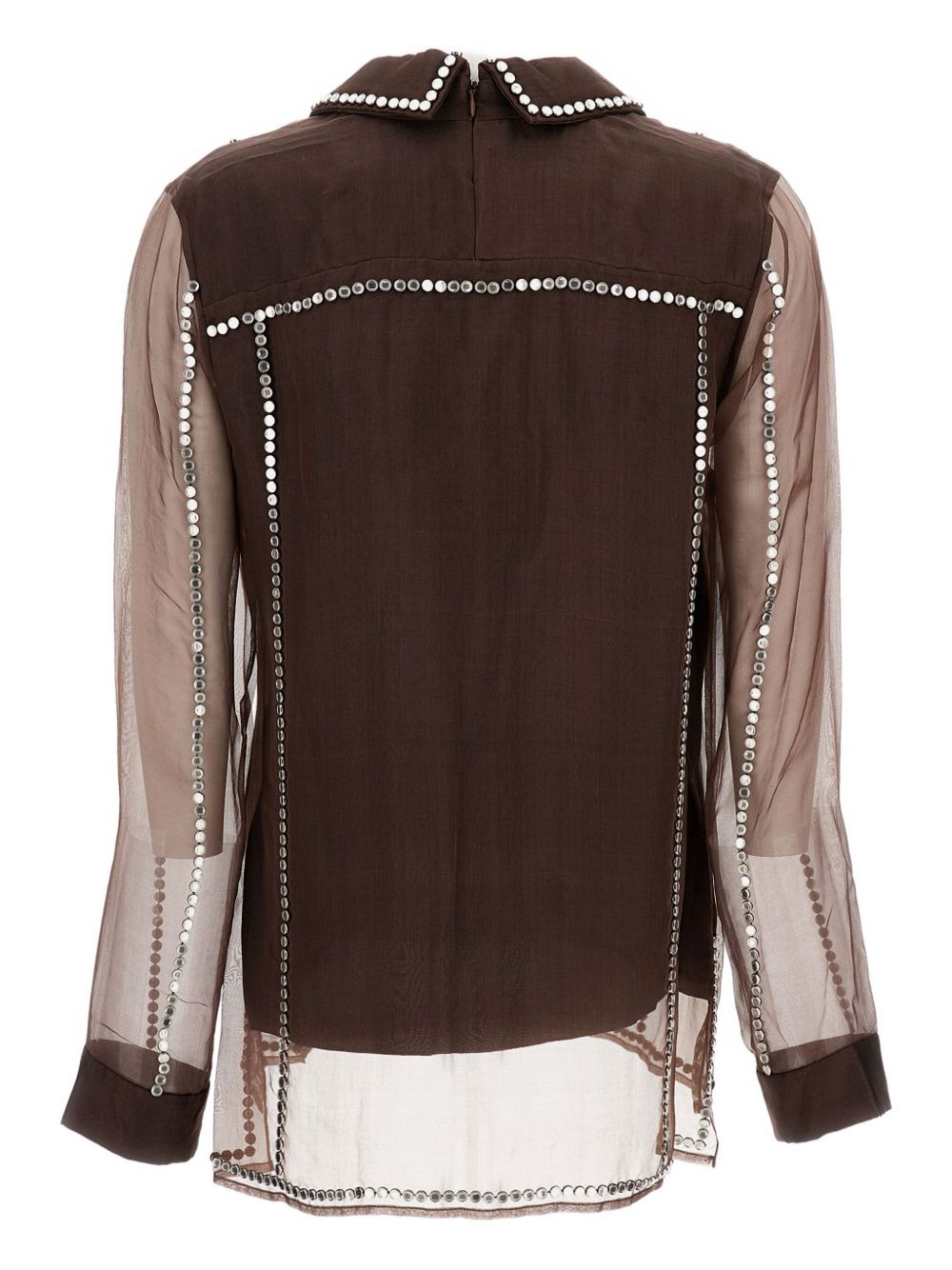 V-neck stud-embellished blouse - 2