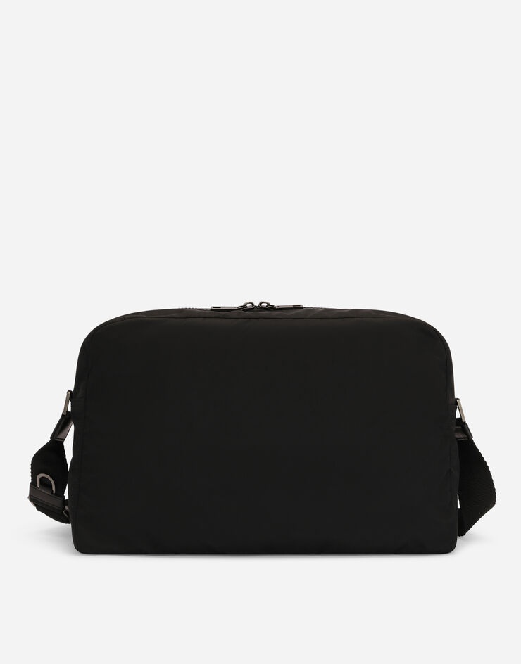 Nylon and calfskin nappa Nero Sicilia DNA bag - 6