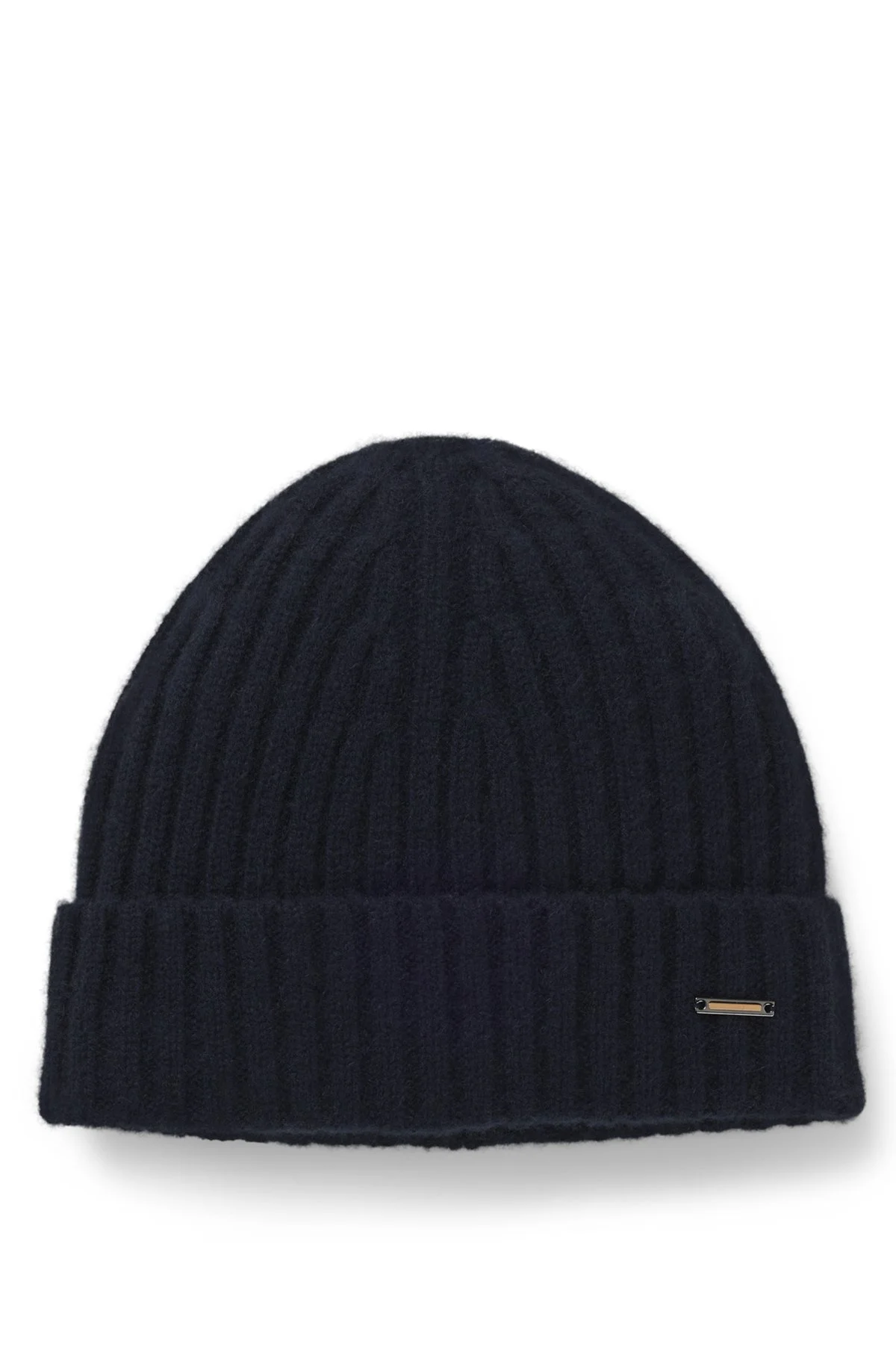 CASHMERE BEANIE HAT WITH RIBBING - 1