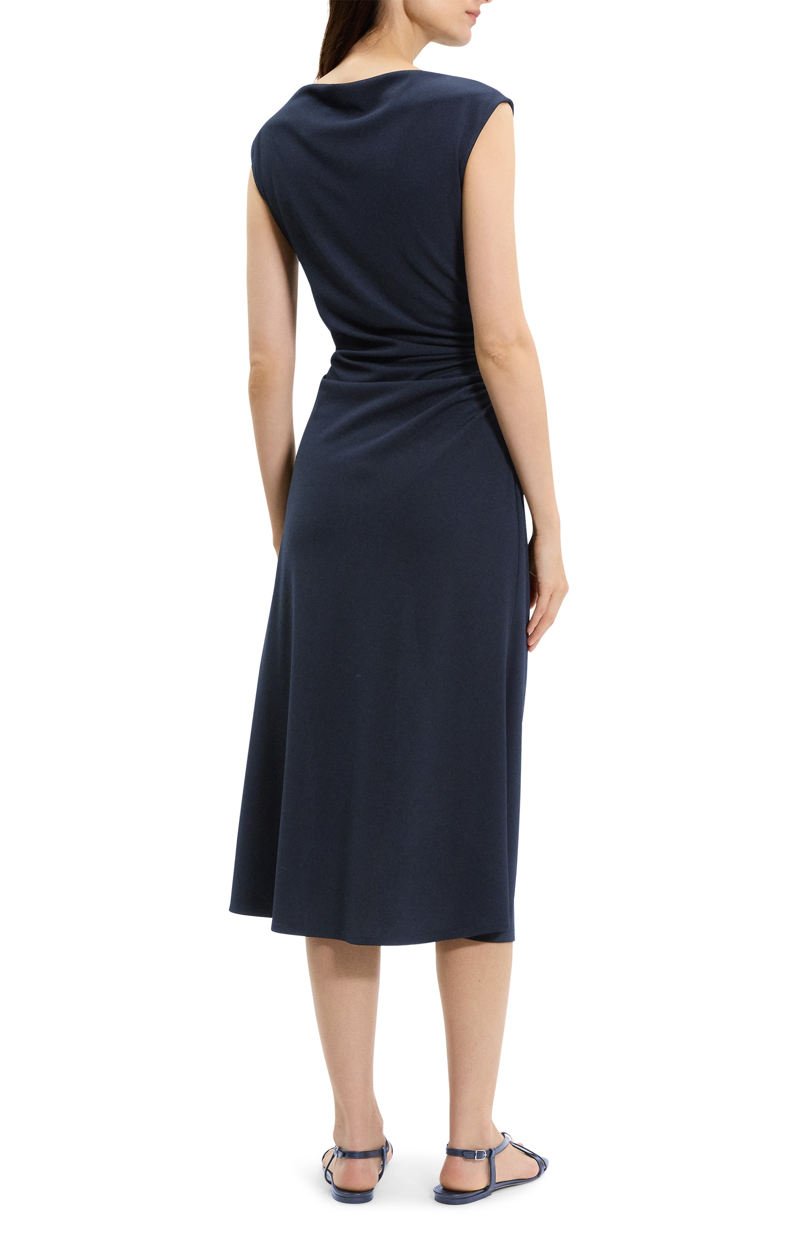 Theory Bateau Neck Knit Dress in Nocturne Navy at Nordstrom - 2