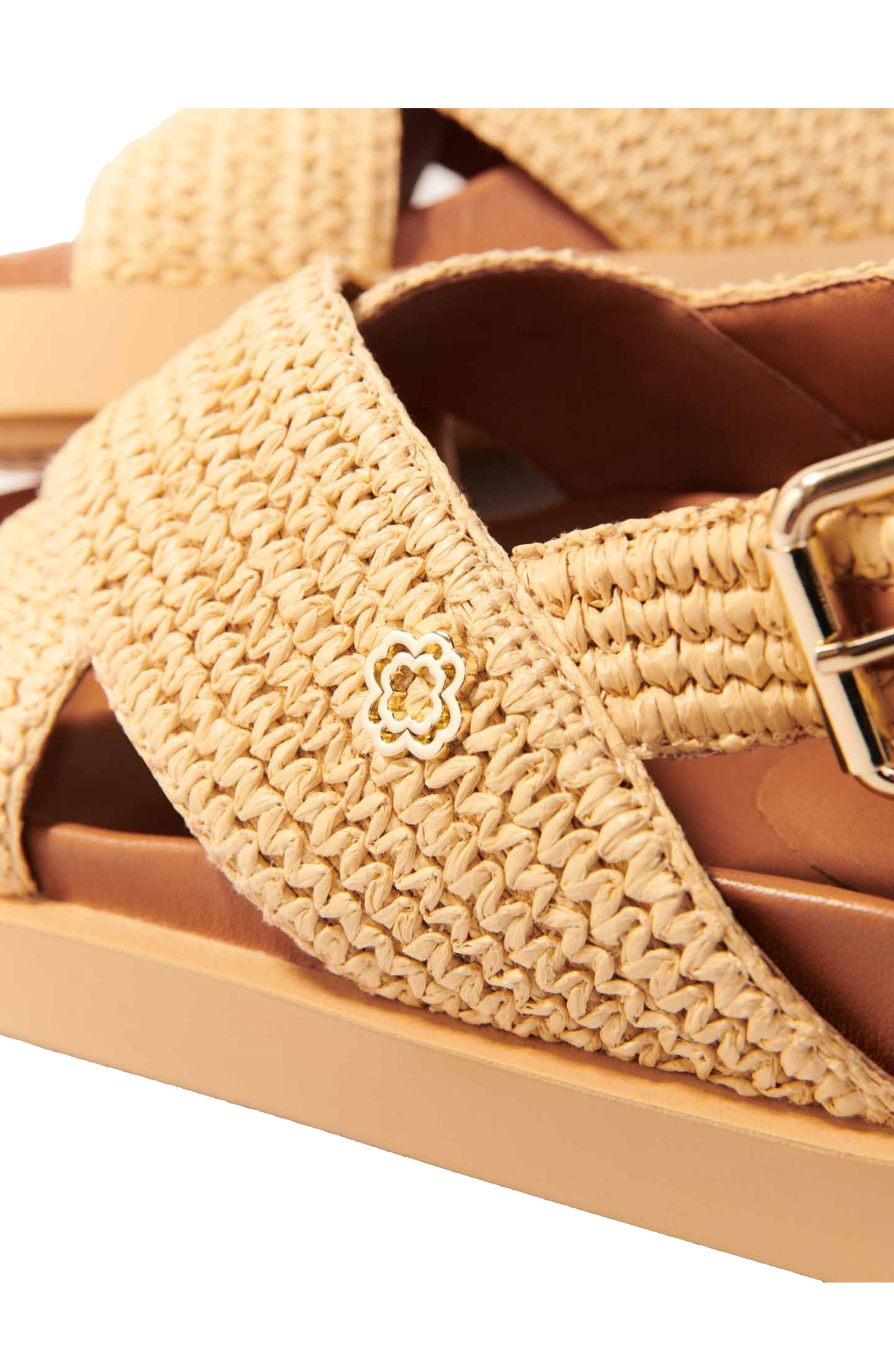 maje Raffia-effect flat sandals in Beige at Nordstrom - 5
