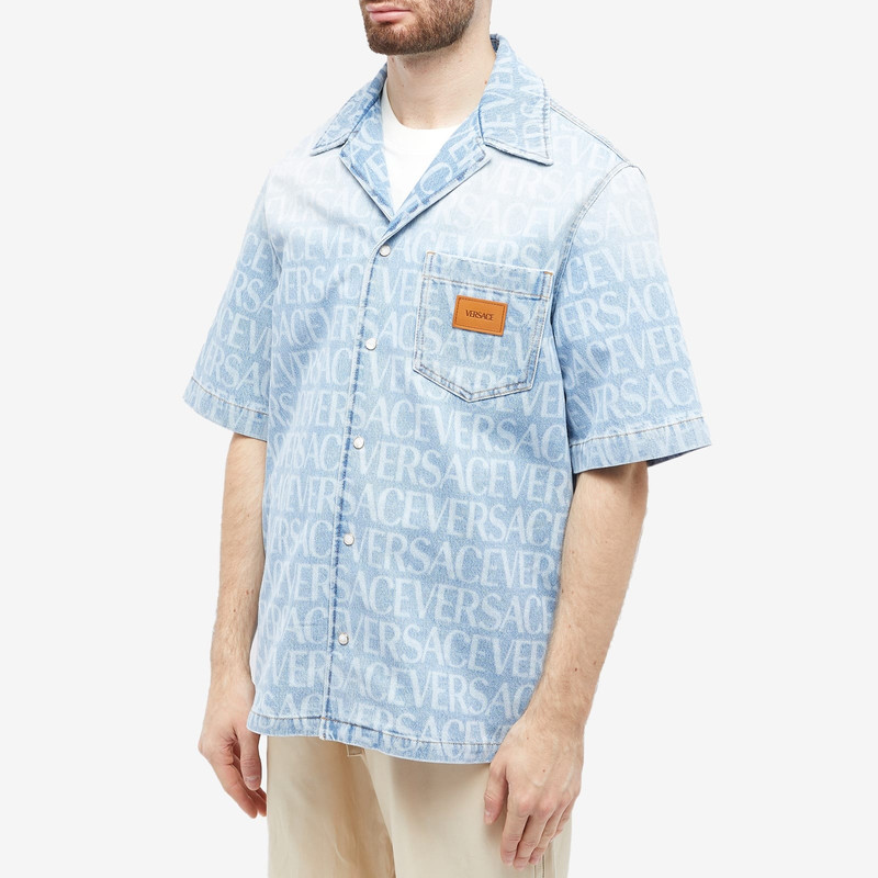 Versace All Over Logo Denim Shirt 2