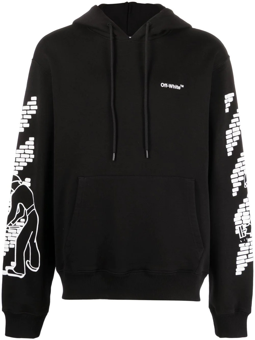 Arrows-motif drawstring hoodie - 1