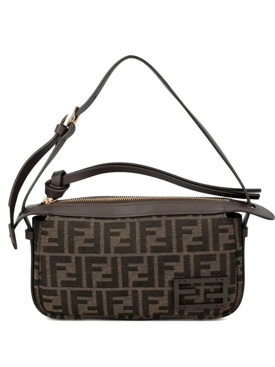 Fendi Simply Mini Jacquard Ff Shoulder Bags - 1