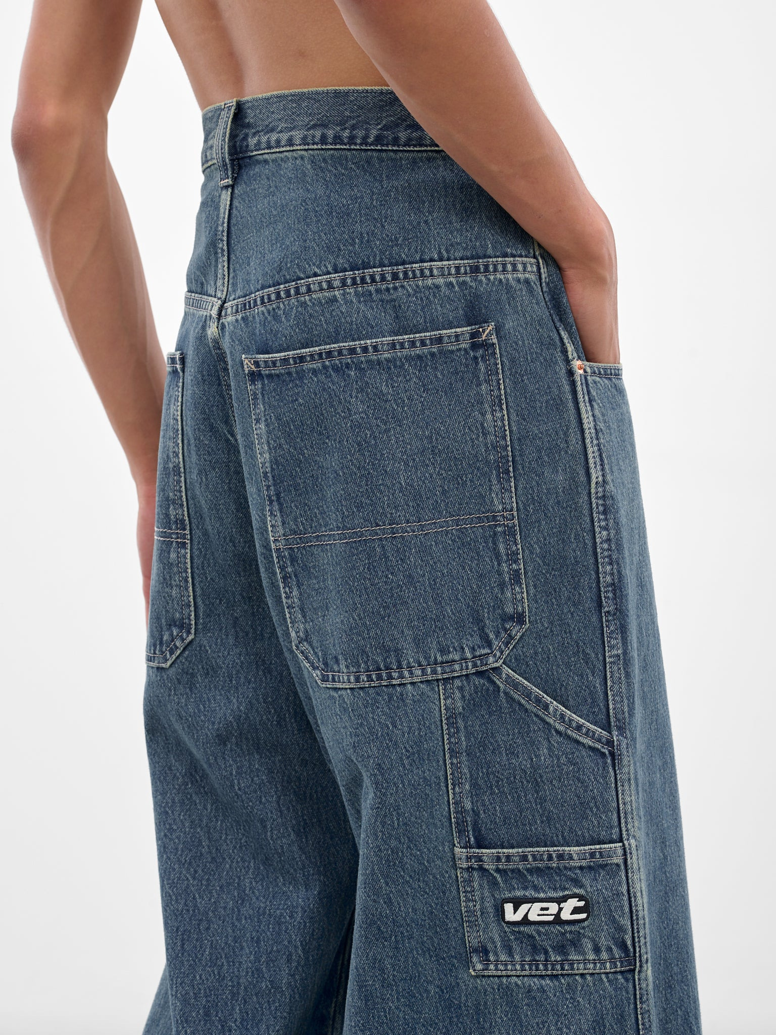 Blue Hip Hop Denim Jeans - 5