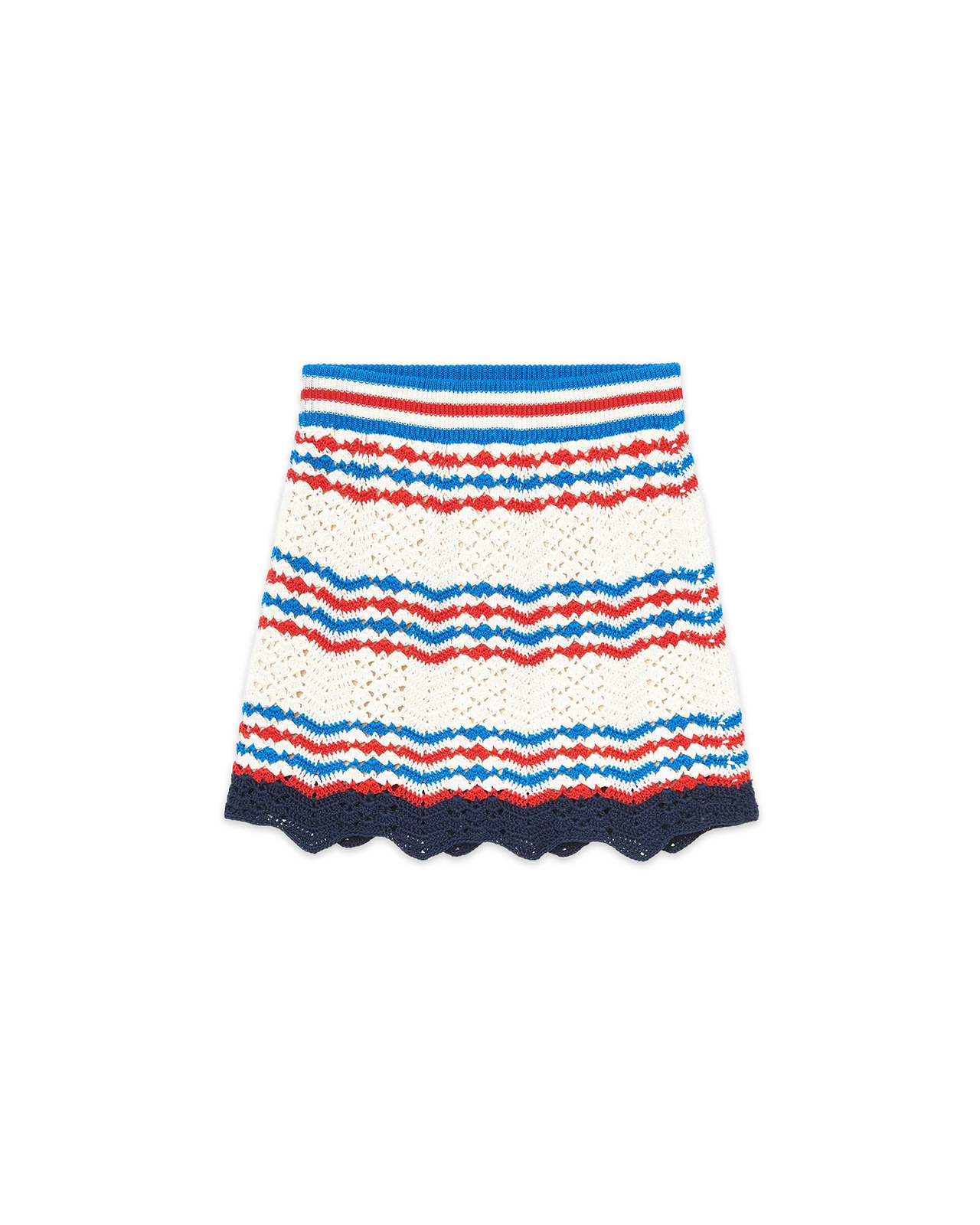 Crochet Chevron A-Line Skirt - 1