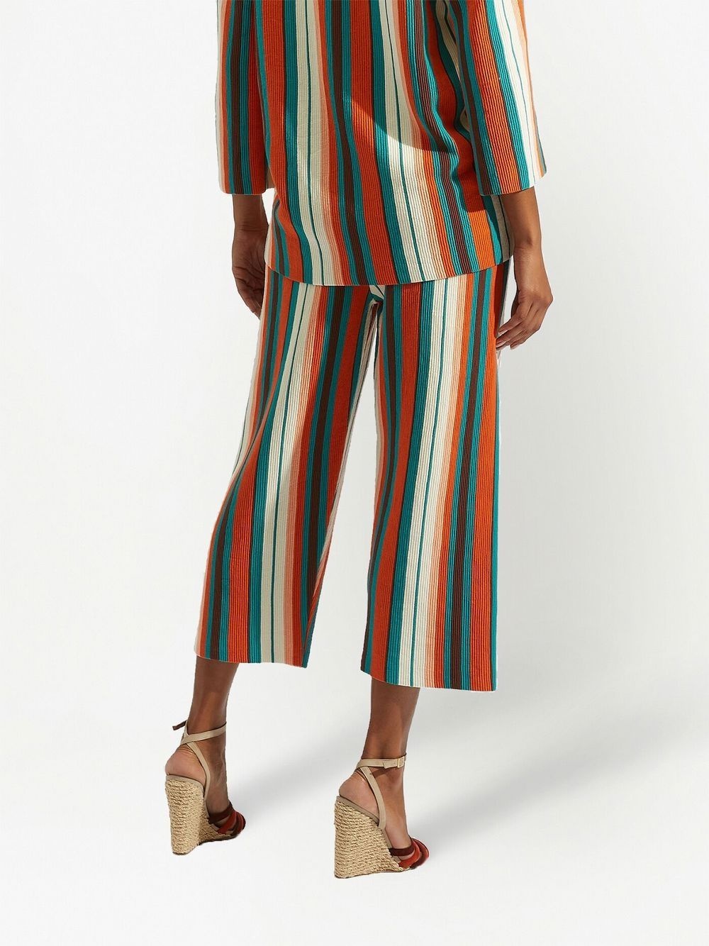 vertical-stripe cropped trousers - 3