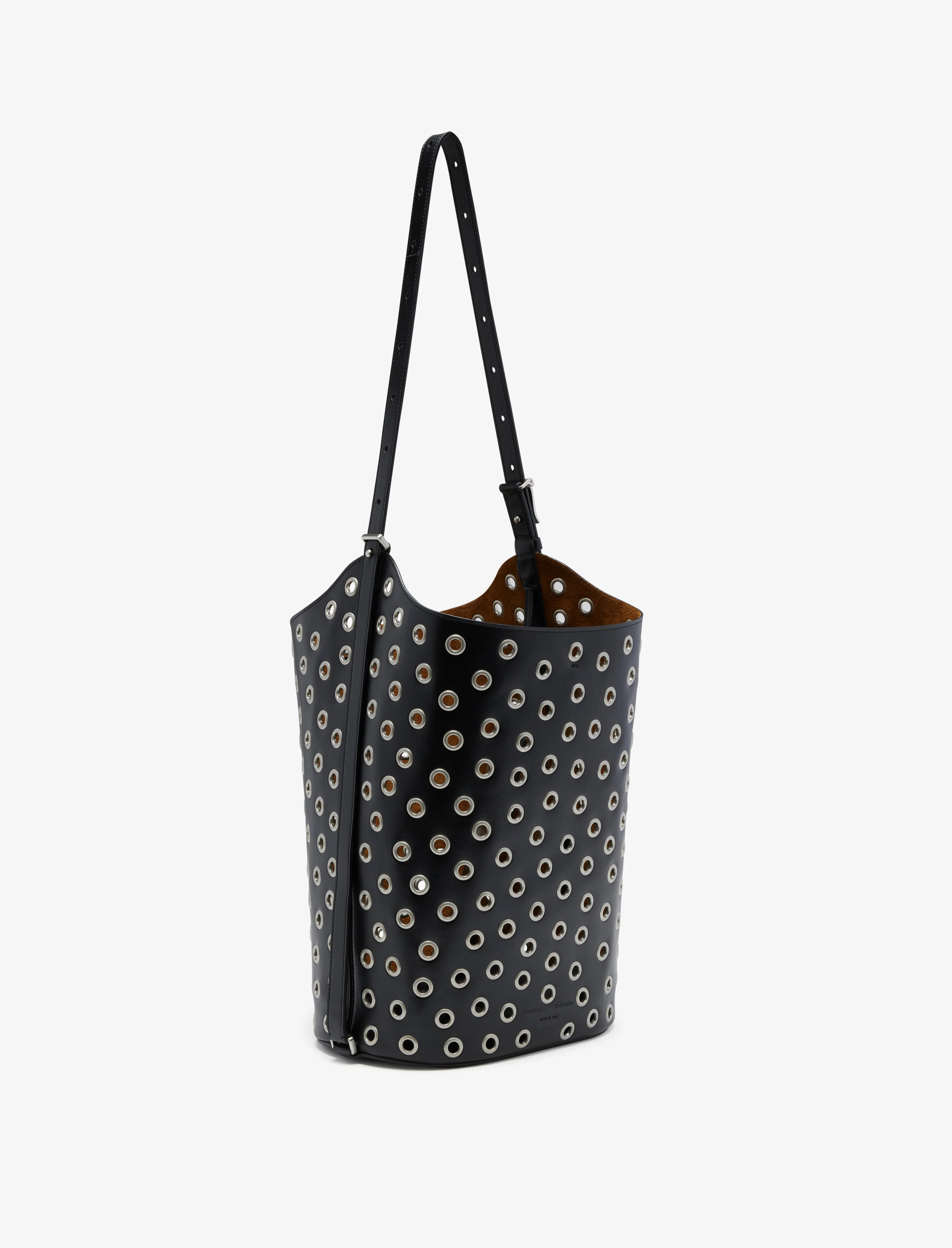Brant Bucket Bag in Eyelet Covered Smooth Calf - 3