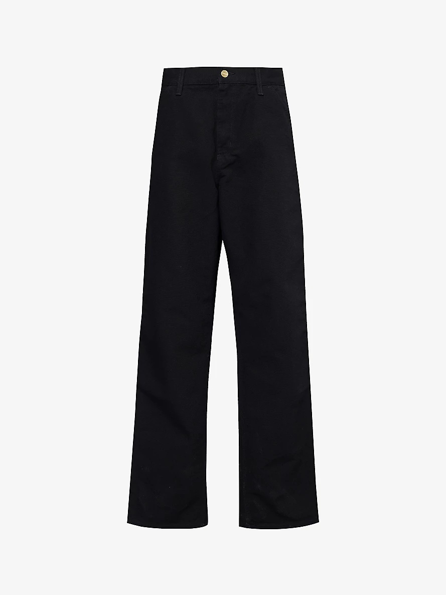 Single Knee straight-leg relaxed-fit organic-cotton trousers - 1