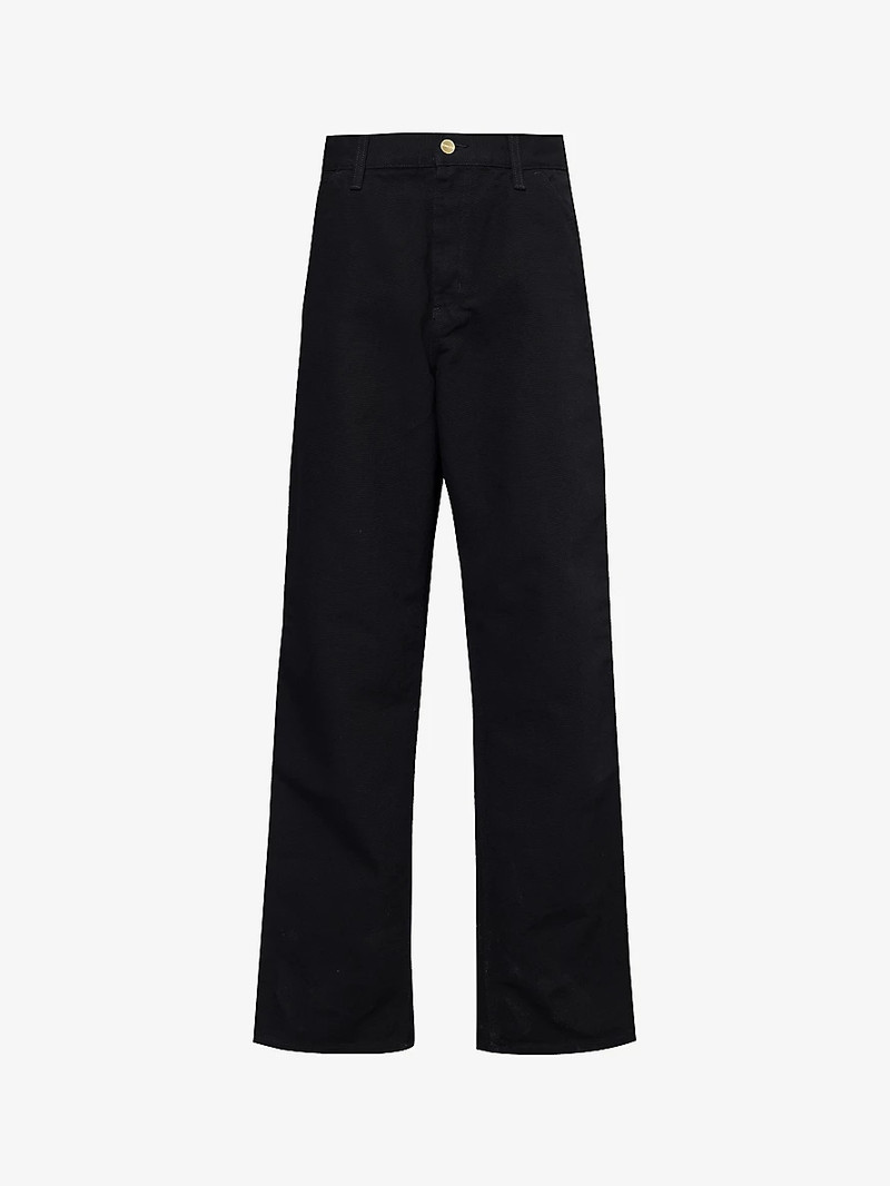 Single Knee straight-leg relaxed-fit organic-cotton trousers - 1