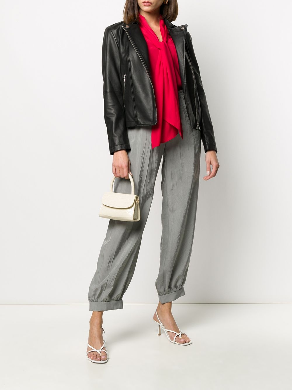 zipped biker jacket - 2