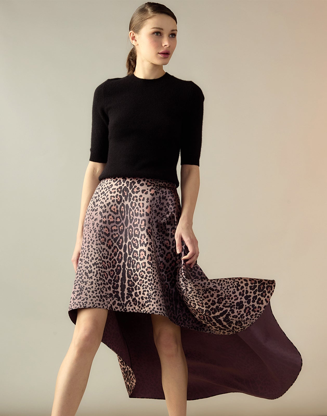 Leopardess Satin Skirt - 1