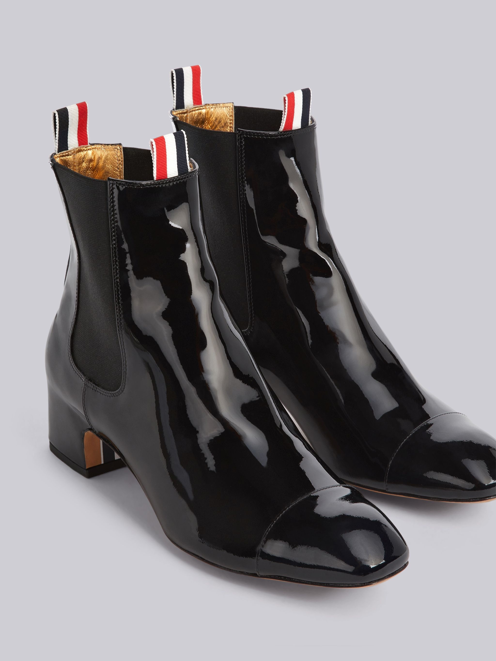 Block Heel Patent Leather Chelsea Boot - 2
