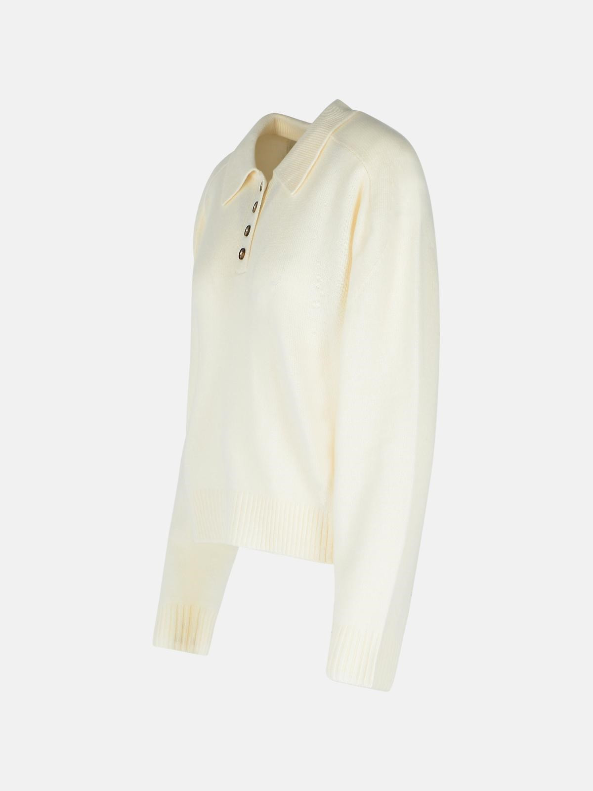 'HOMERE' IVORY CASHMERE SWEATER - 2