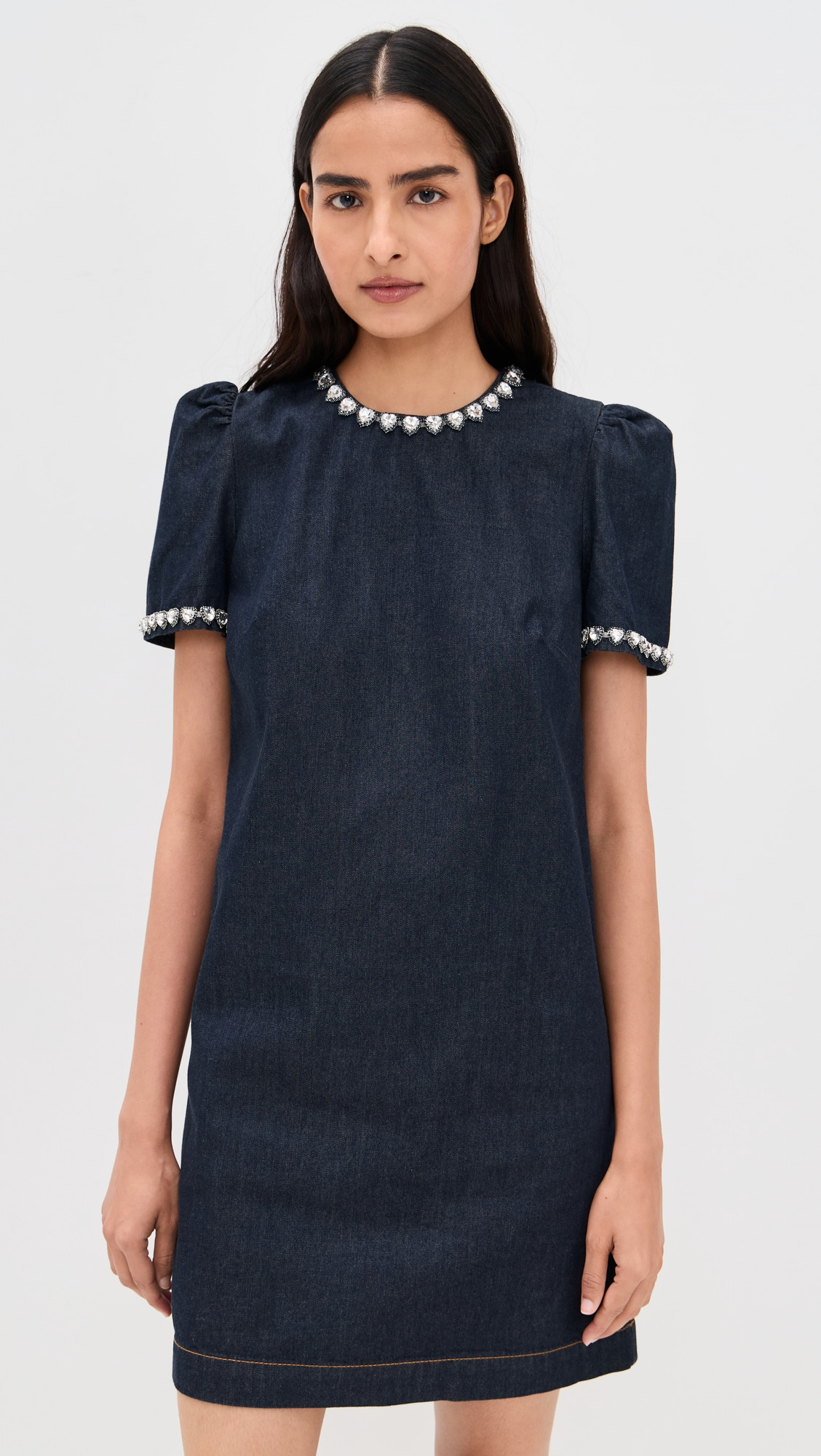 Embellished Denim Dress - 6