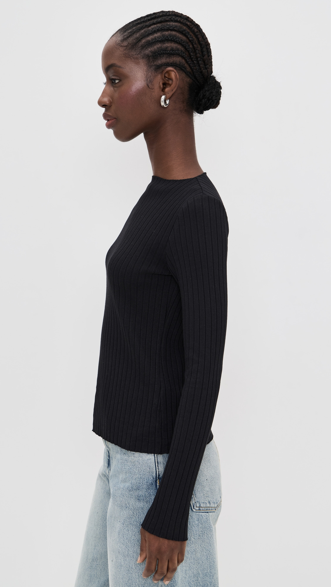 Rib Slash Neck Shirt - 3