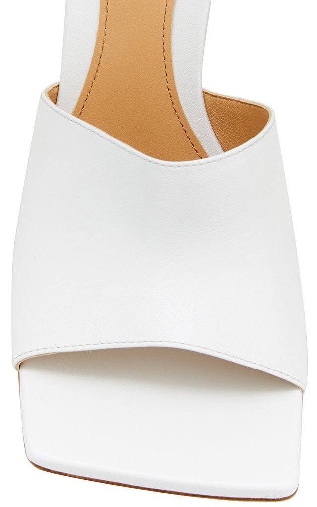 Stretch Leather Slide Sandals white - 6