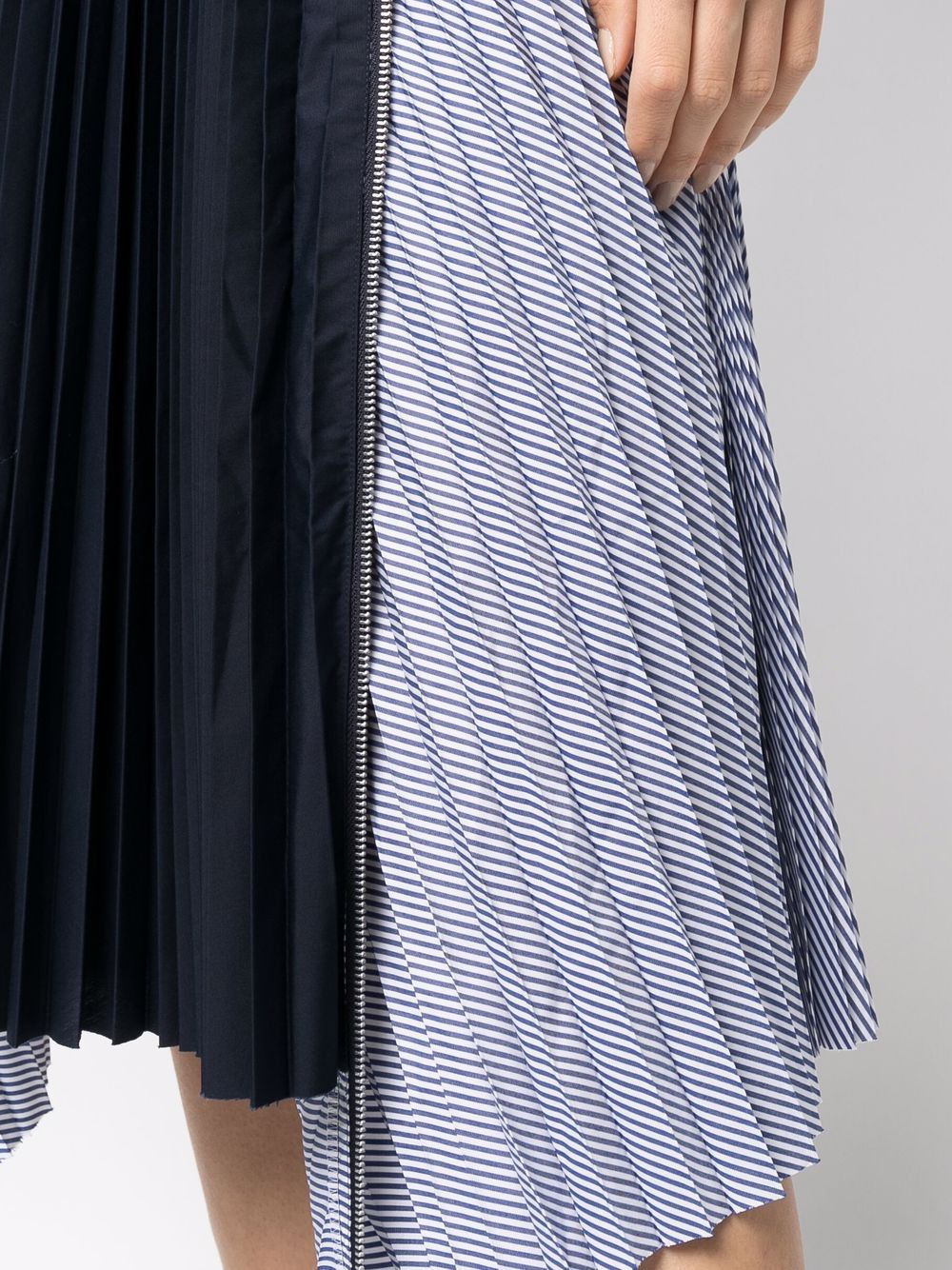 high-waisted panelled pleat skirt - 5