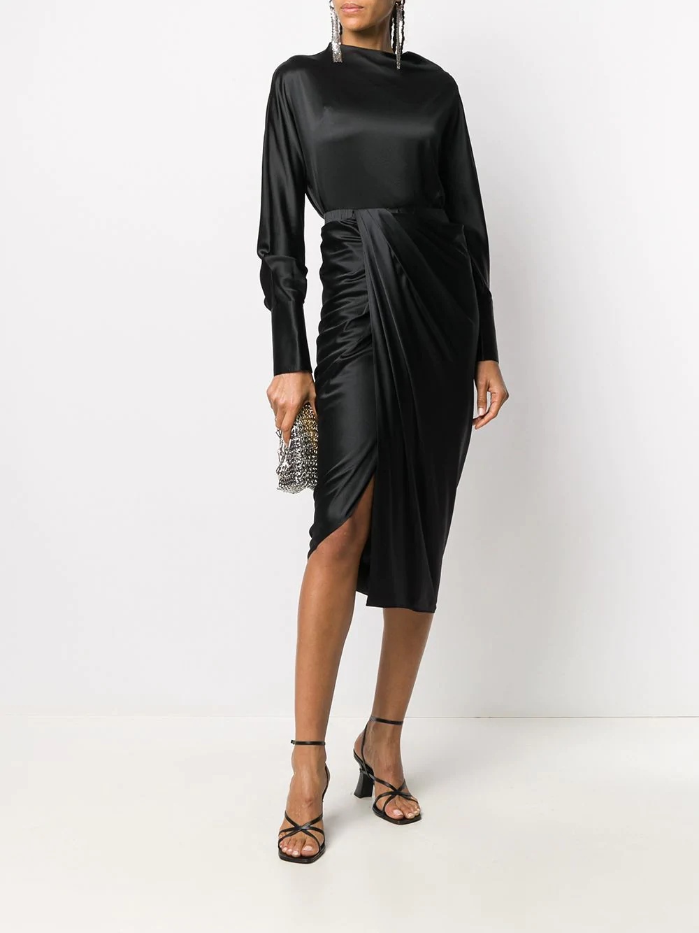 draped midi skirt - 2