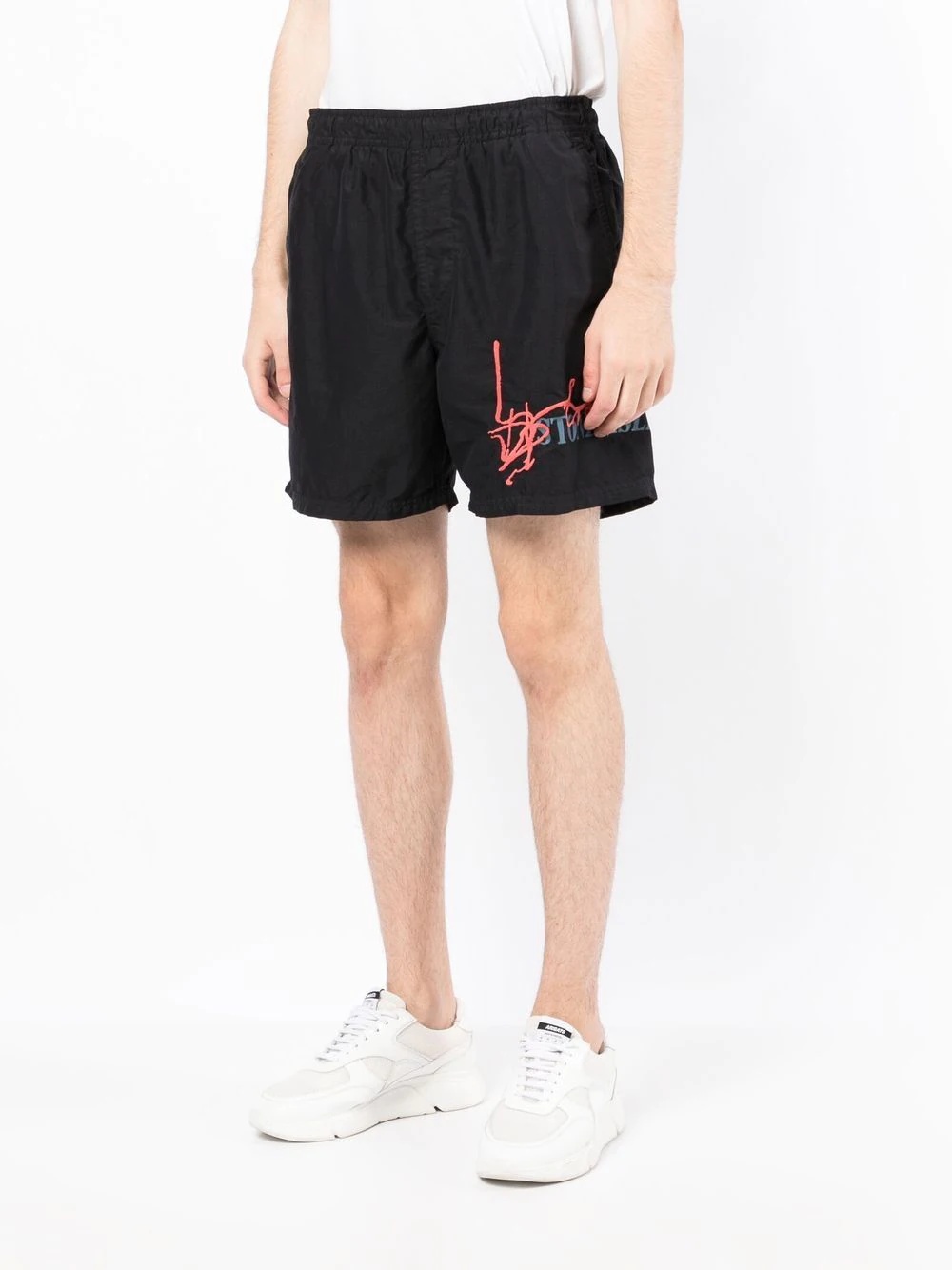 logo-print swim shorts - 3