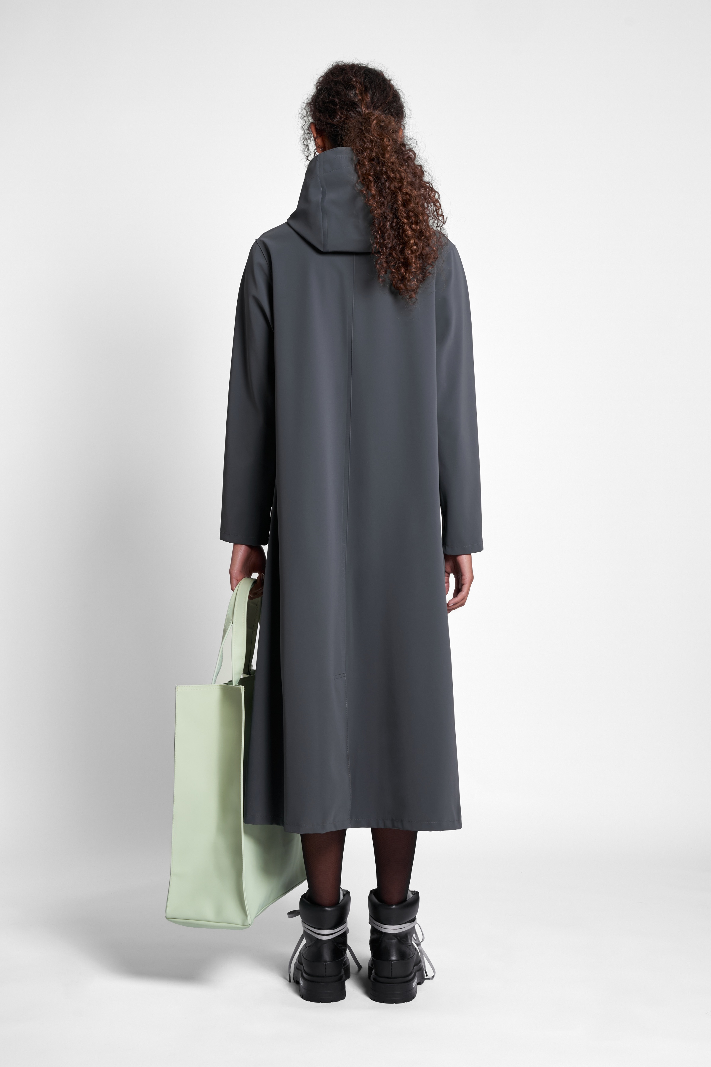 Mosebacke Long Matte Raincoat Charcoal - 4