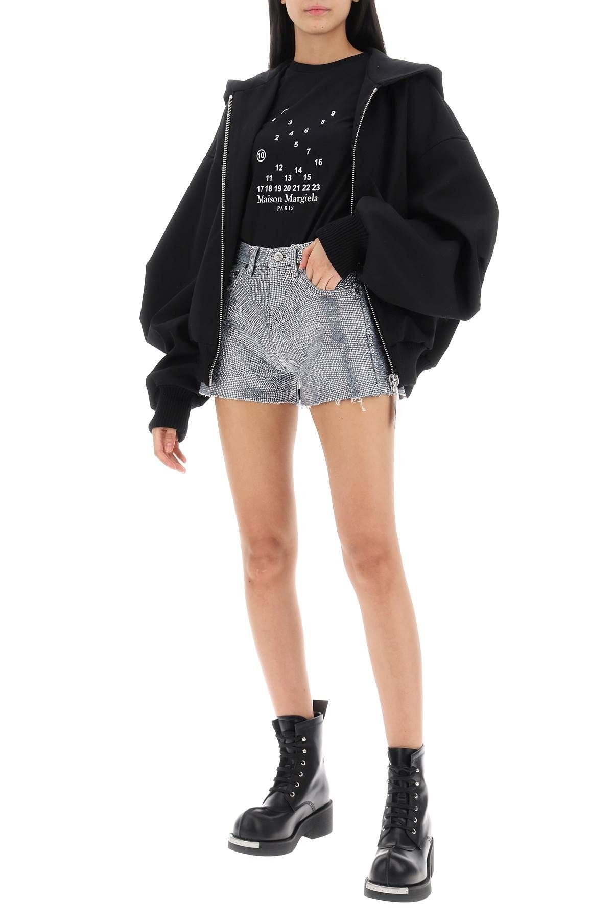 SHORTS IN RHINESTONE-STUDDED DENIM - 2