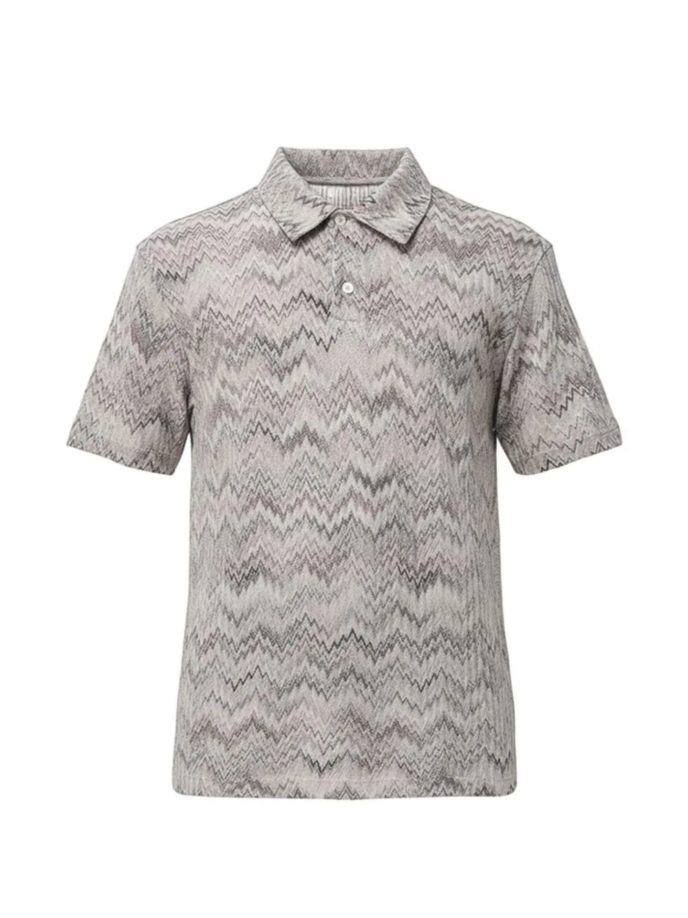 zigzag-pattern polo shirt - 1
