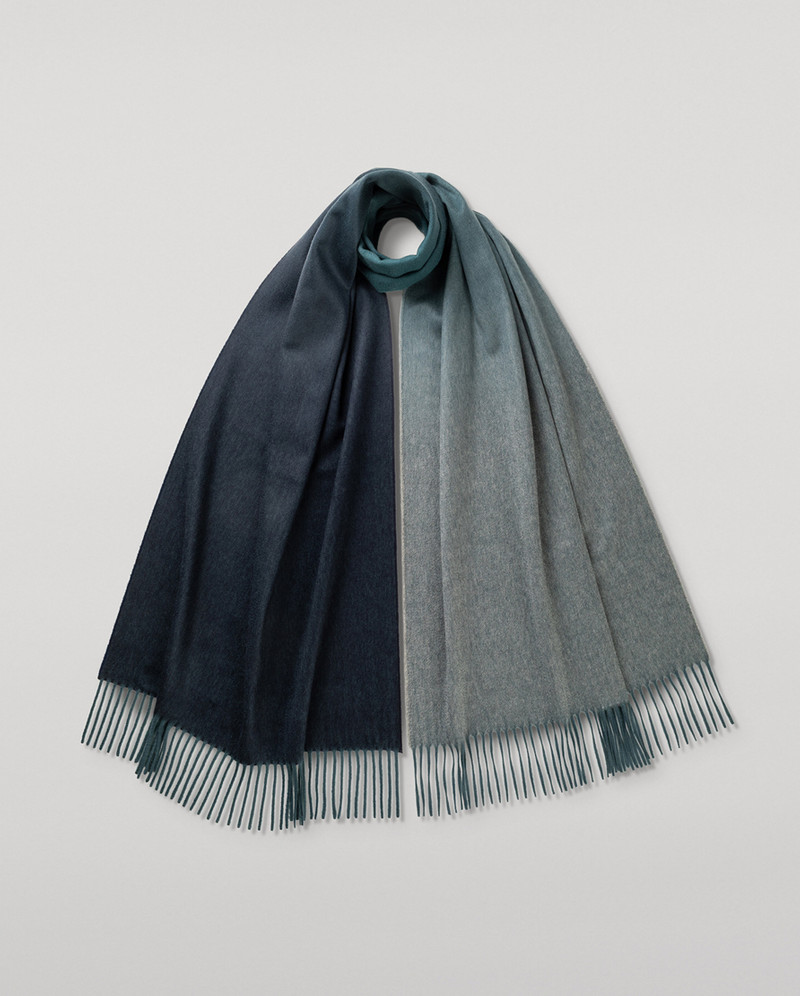 Umbra Ombré Blue Cashmere Stole 1