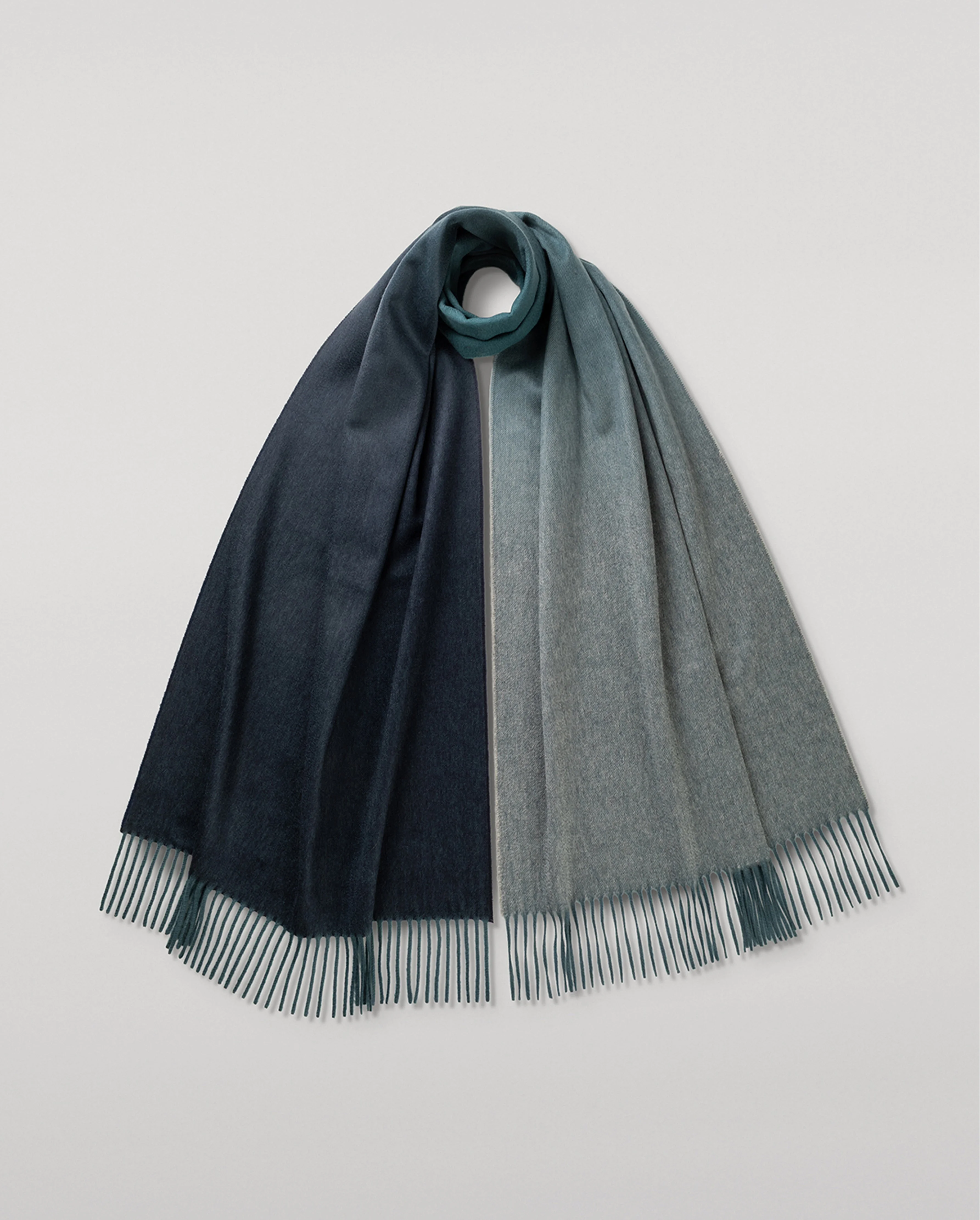 Umbra Ombré Blue Cashmere Stole - 1