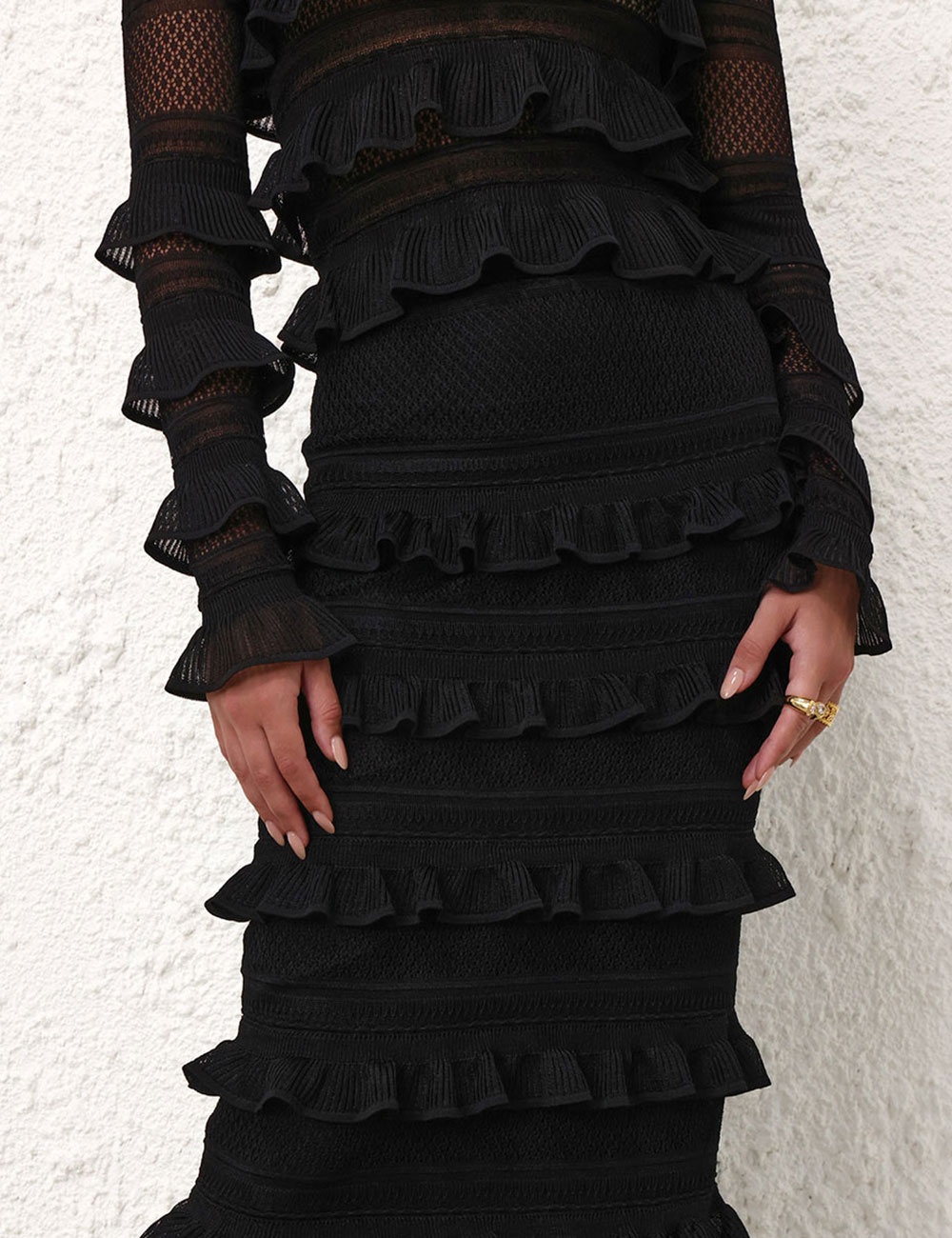 NATURA FRILL MIDI SKIRT - 5