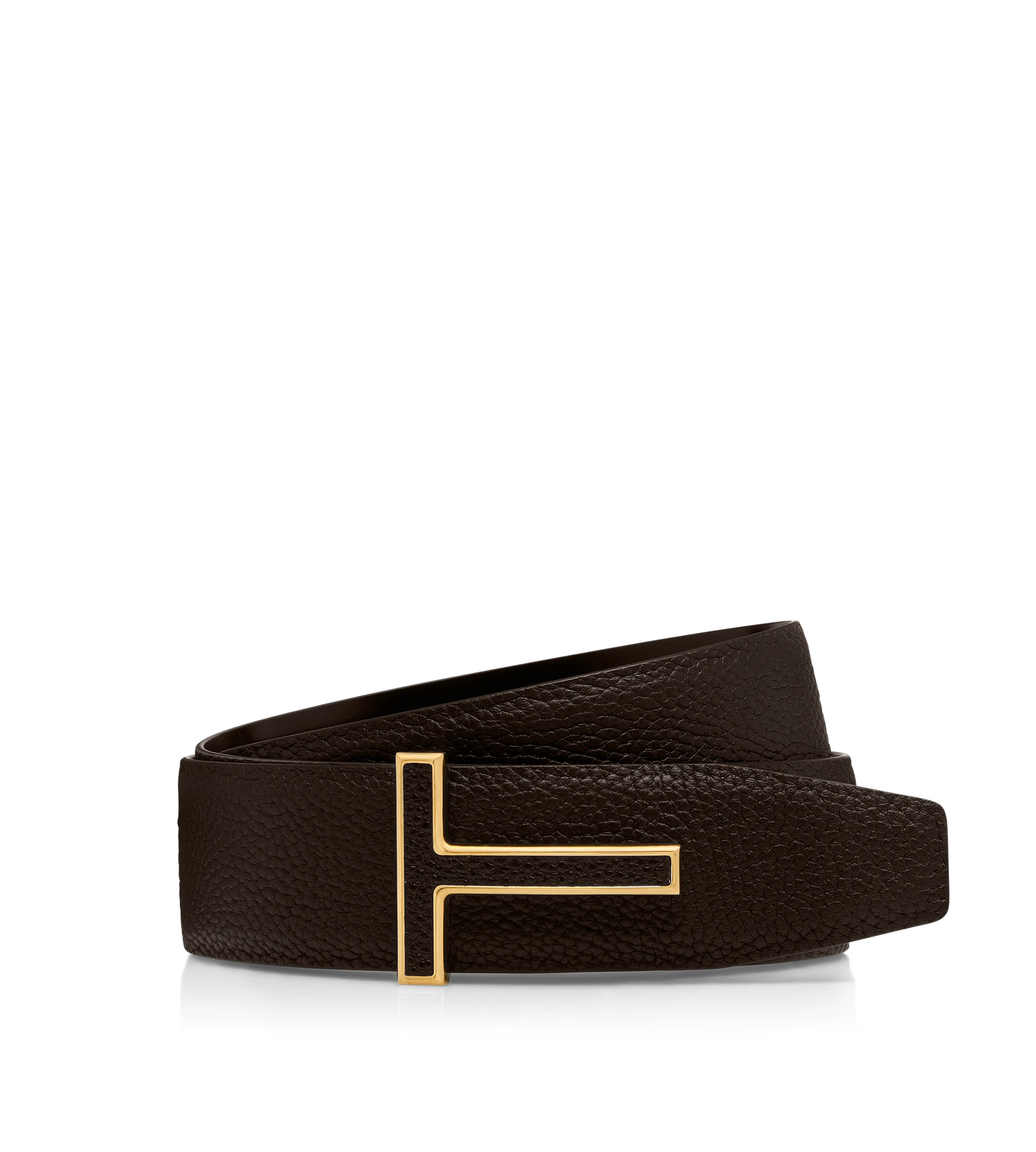GRAIN LEATHER INSERT BUCKLE T BELT - 1