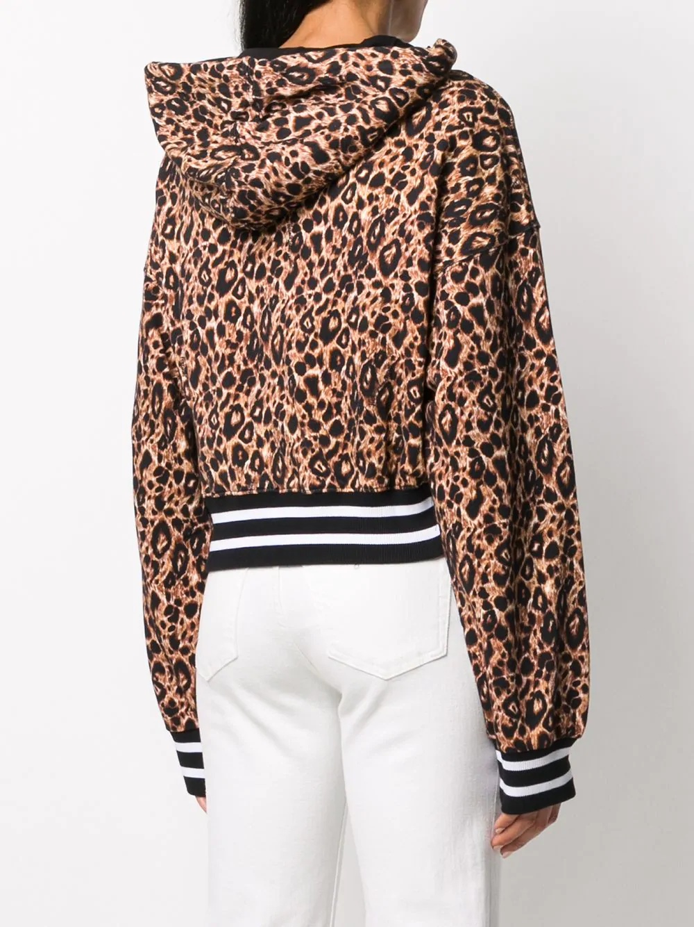 leopard print logo sweatshirt - 4