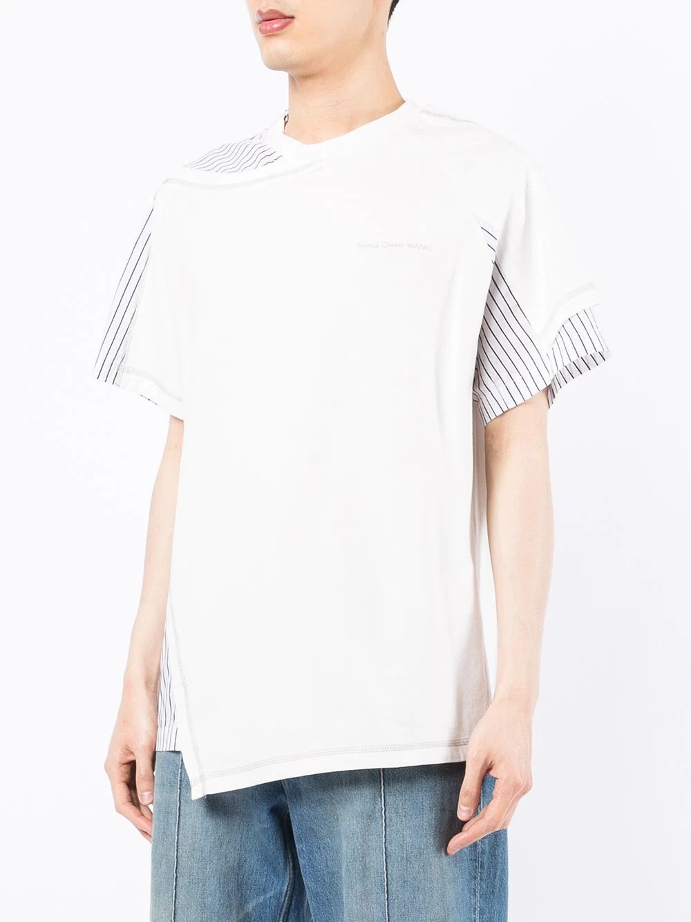 cotton contrast-panel T-shirt - 3