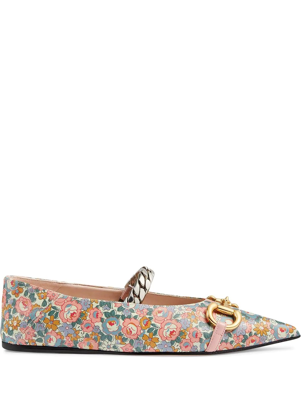 Exclusive floral-print ballerina shoes - 1