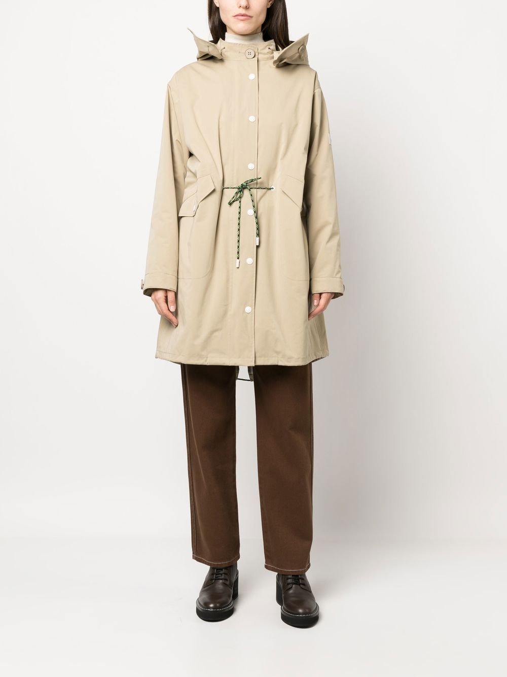 drawstring waist raincoat - 2