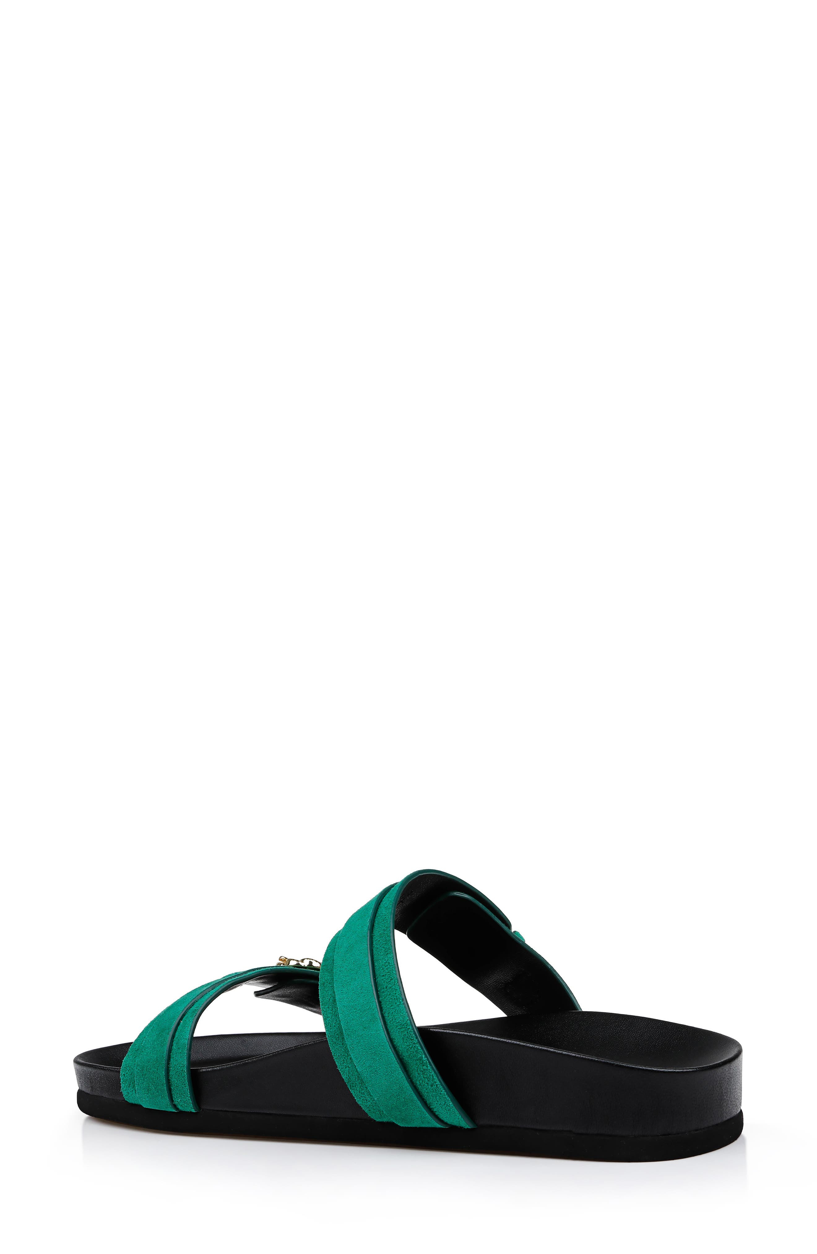 L'AGENCE Gaelle Slide Sandal in Green Suede at Nordstrom - 2