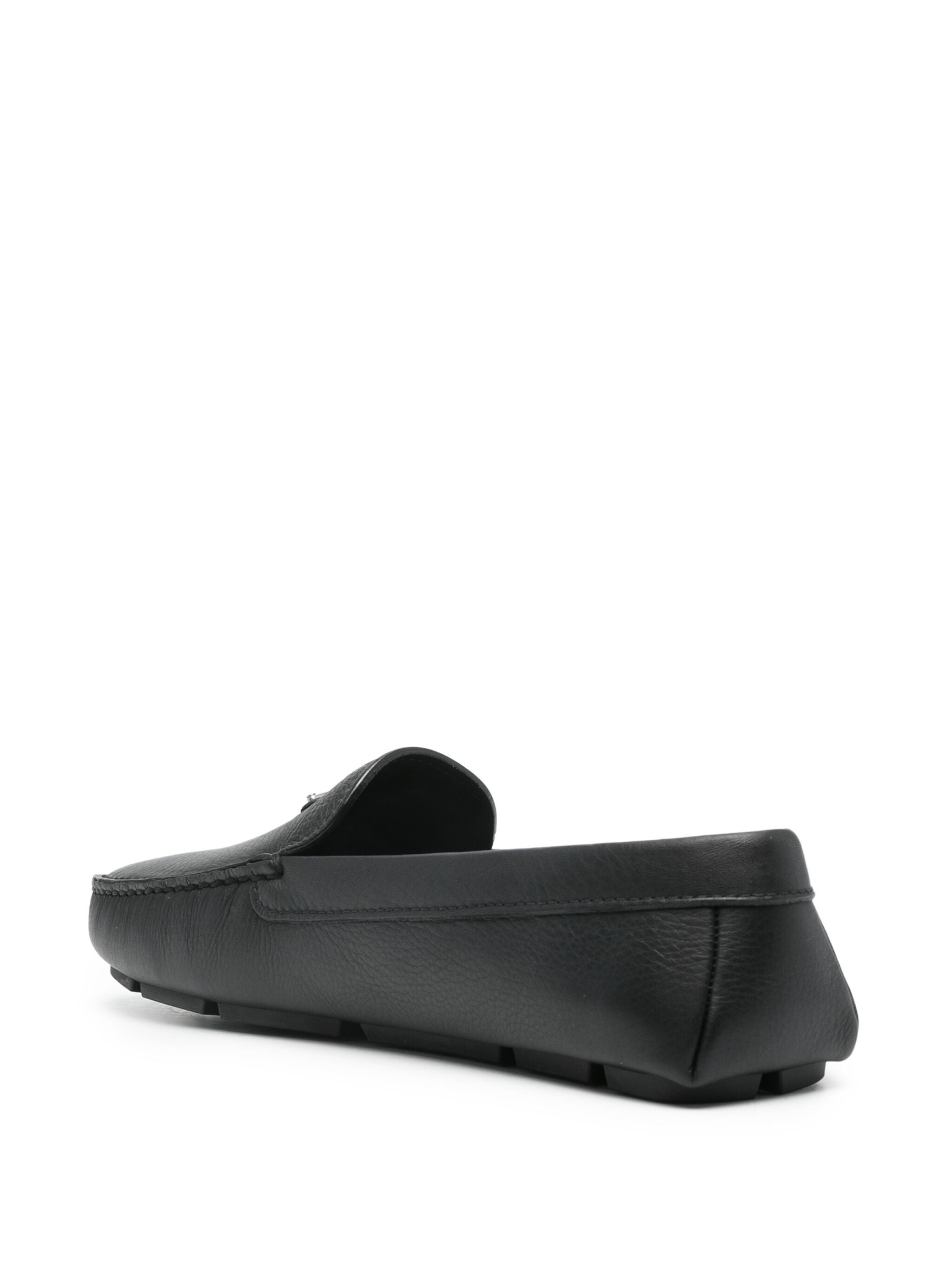 Triangle-logo Leather Loafers - 4