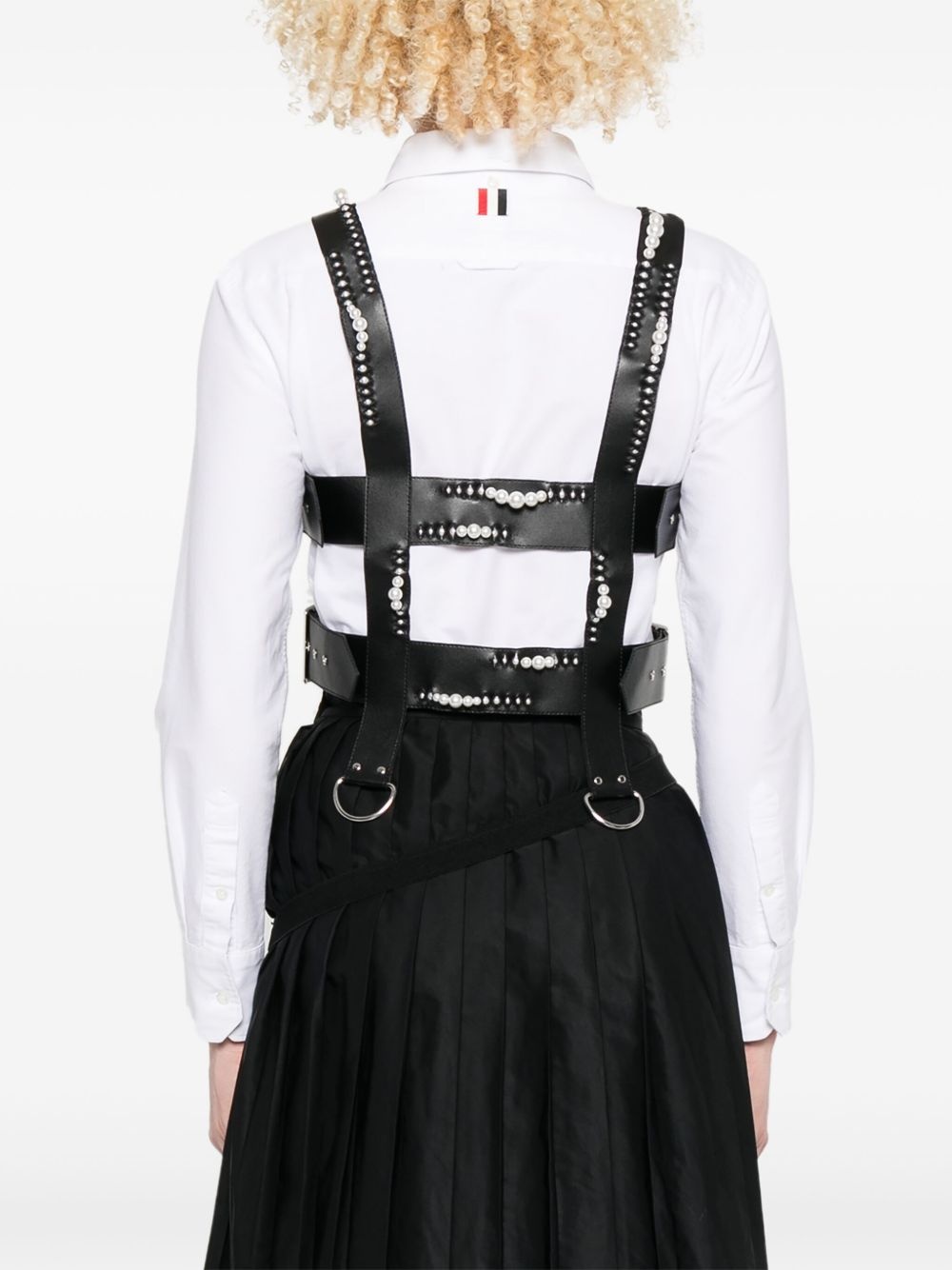 faux-leather harness vest - 4